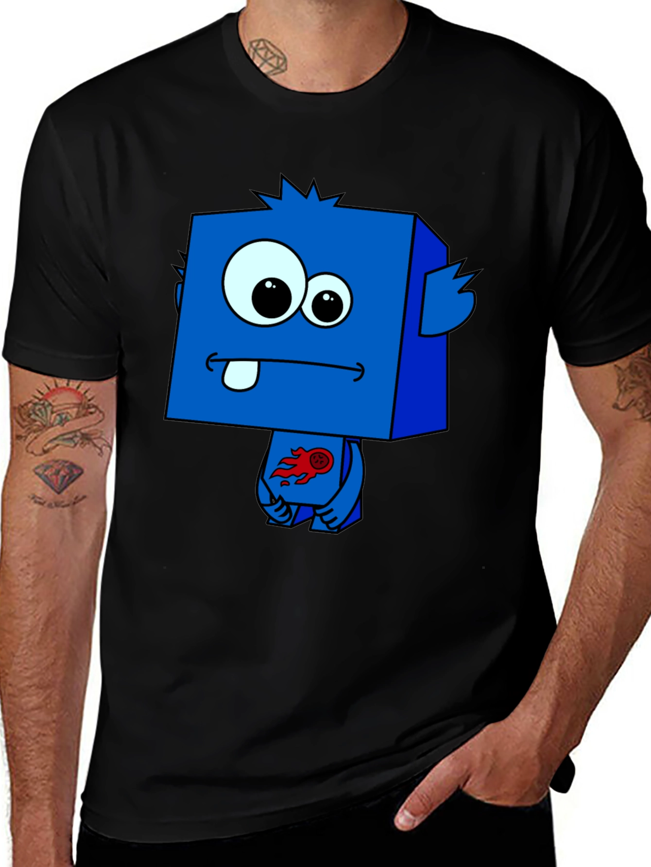 Funky Blue Cartoon Monster T-Shirt
