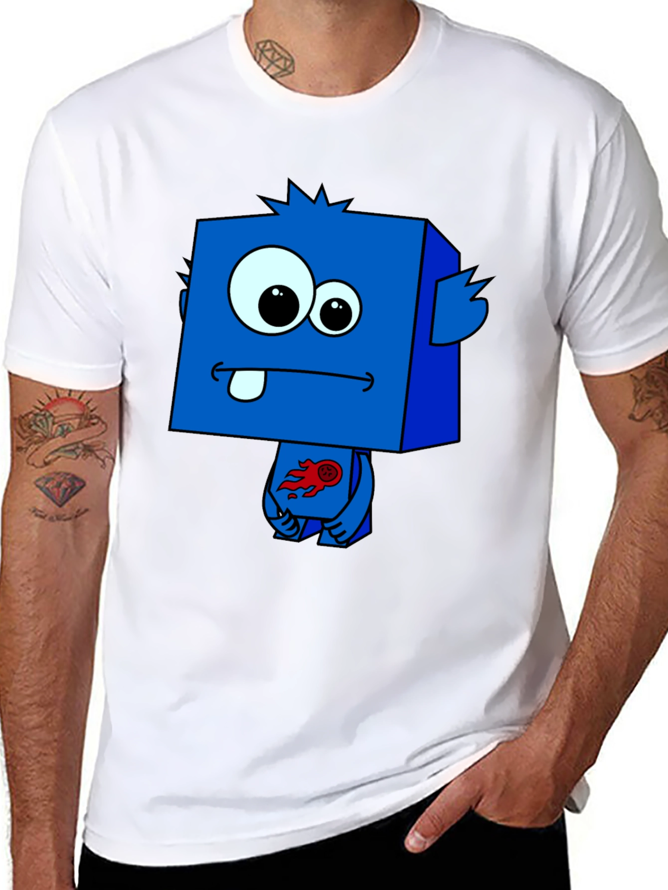 Funky Blue Cartoon Monster T-Shirt