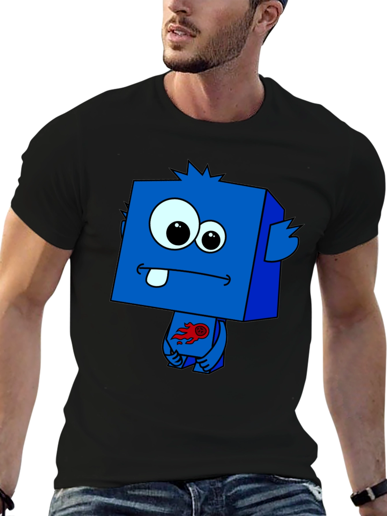 Funky Blue Cartoon Monster T-Shirt