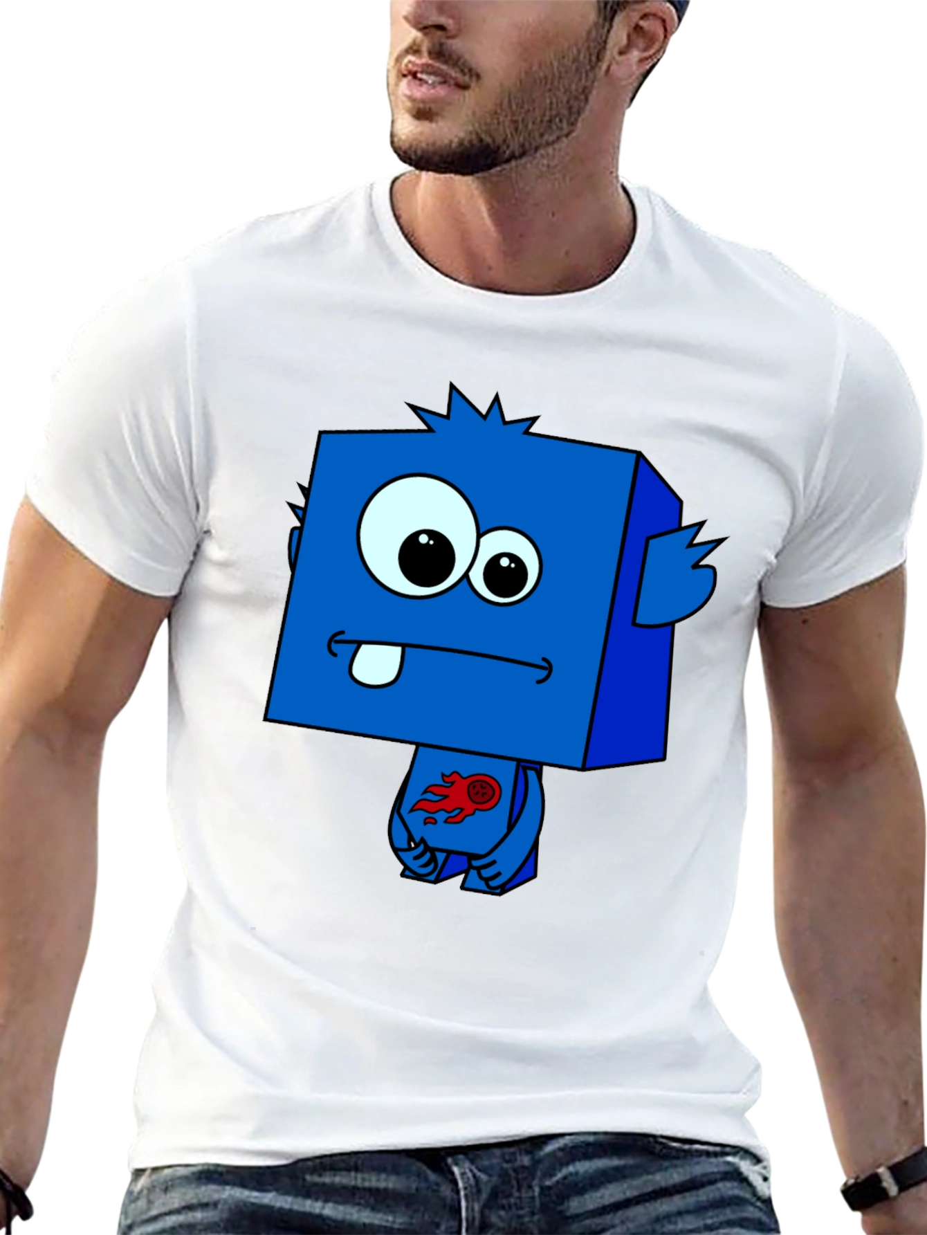 Funky Blue Cartoon Monster T-Shirt