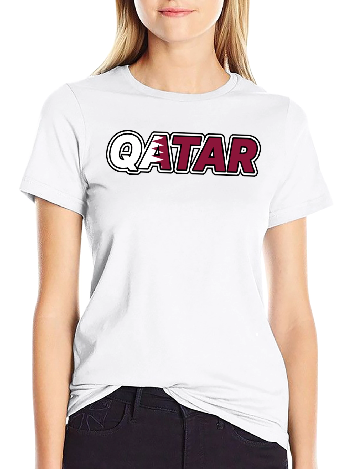 Qatar T-Shirt - Black Crew Neck