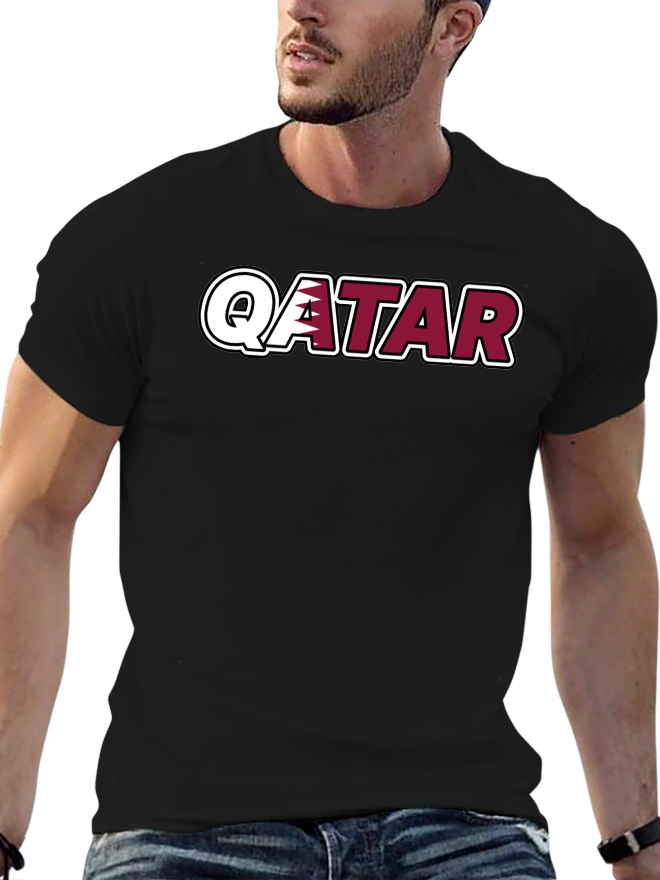 Qatar T-Shirt - Black Crew Neck