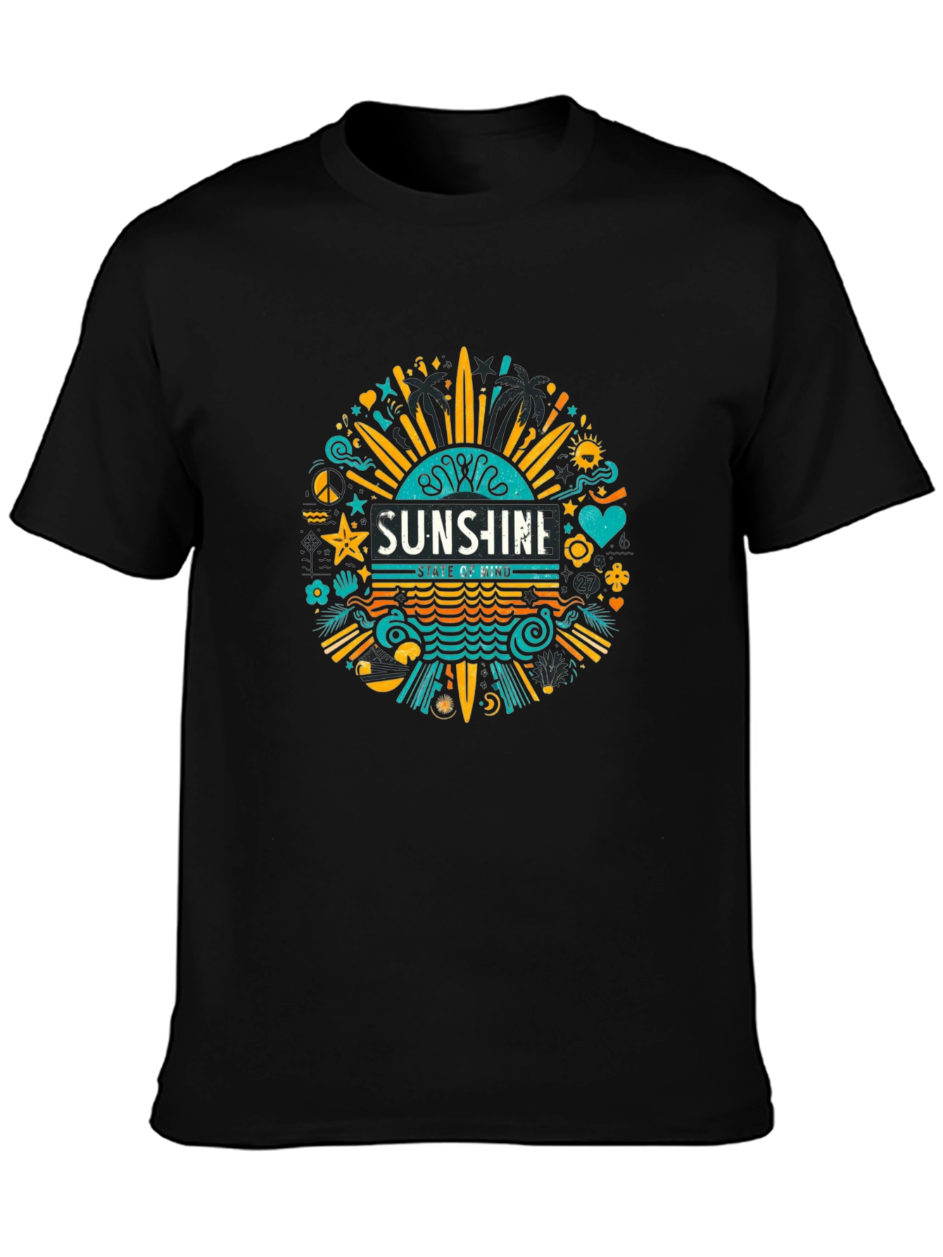 Sunshine State of Mind T-Shirt - Black Graphic Tee