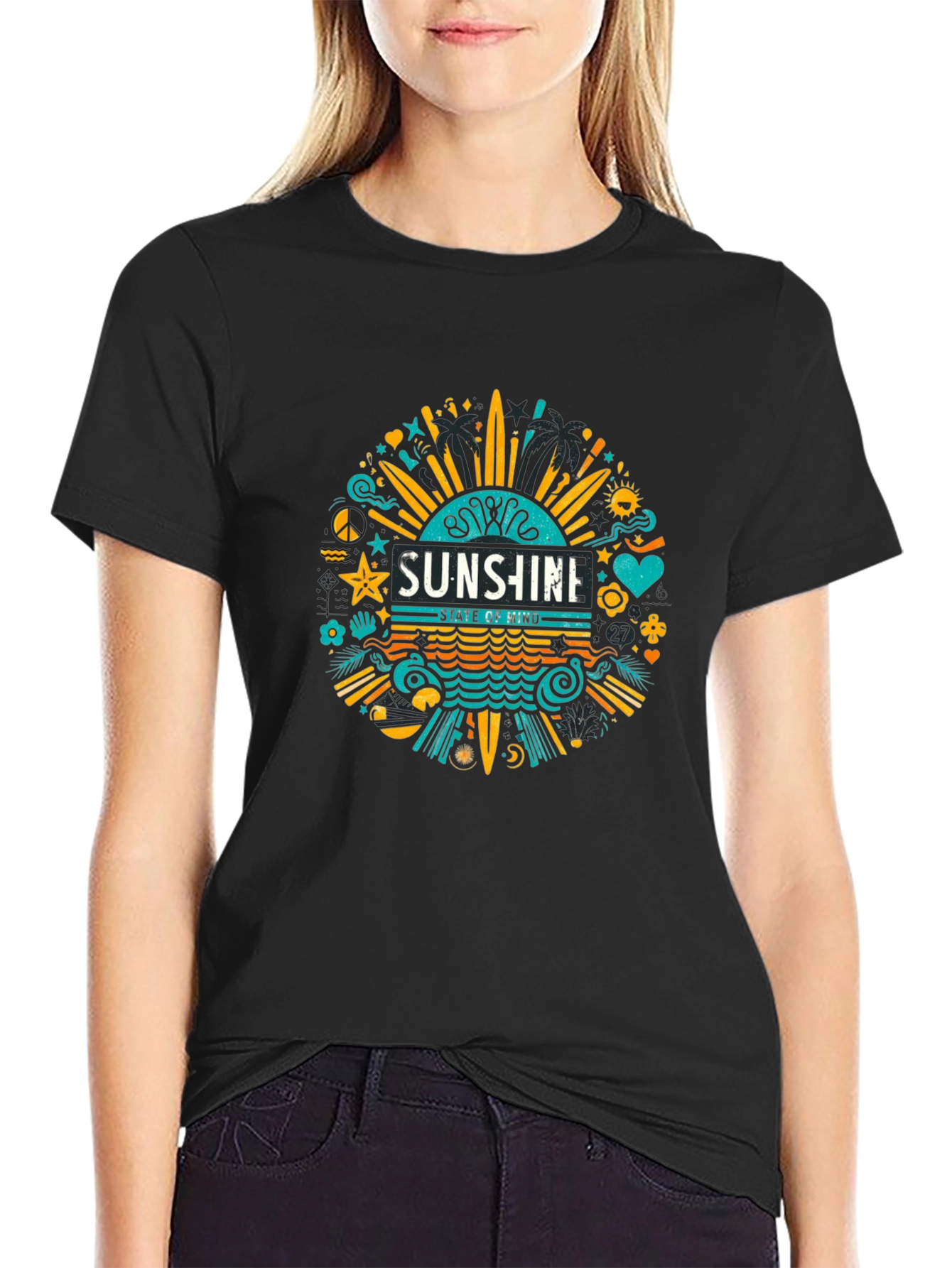 Sunshine State of Mind T-Shirt - Black Graphic Tee