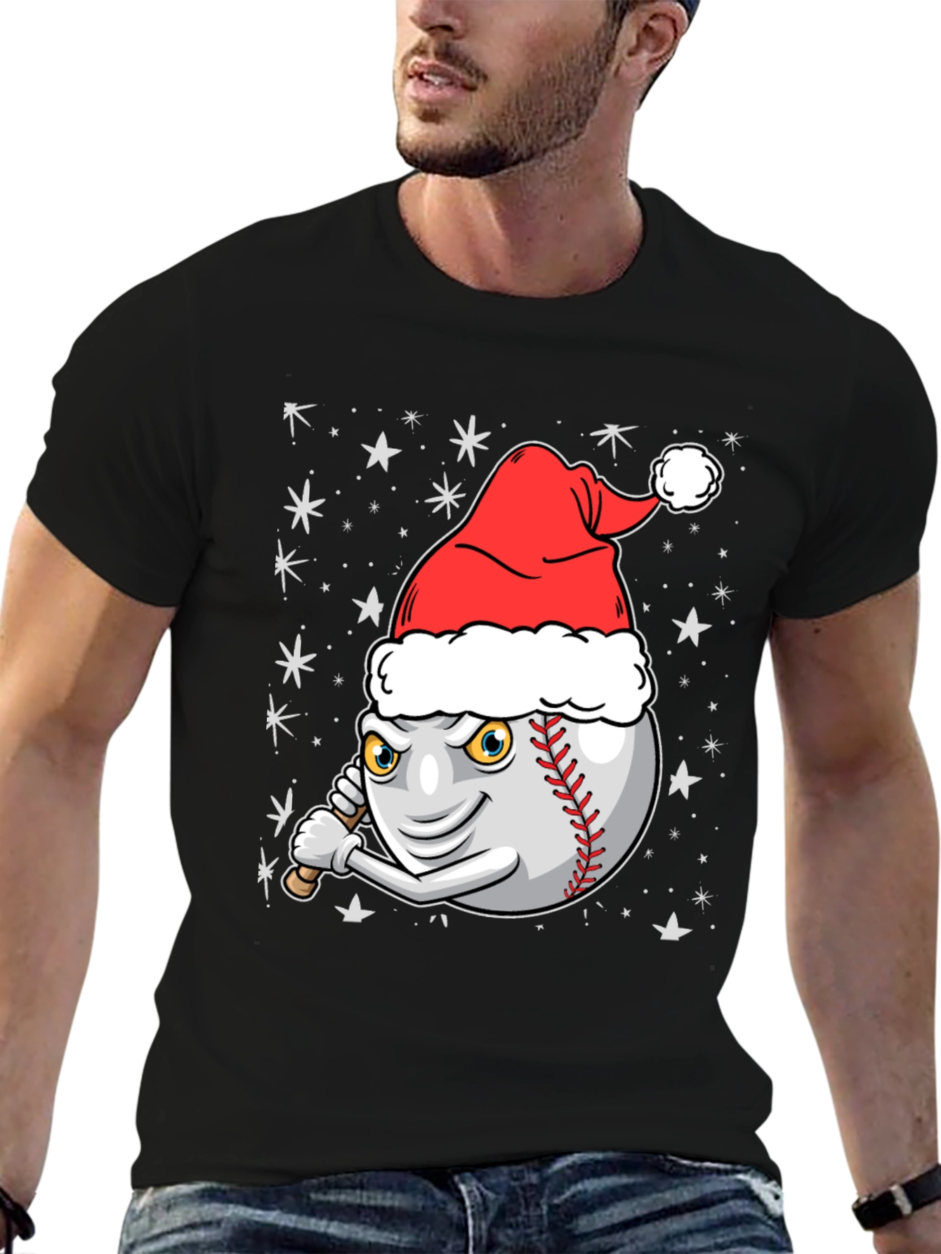 Festive Baseball T-Shirt - Holiday Sports Apparel