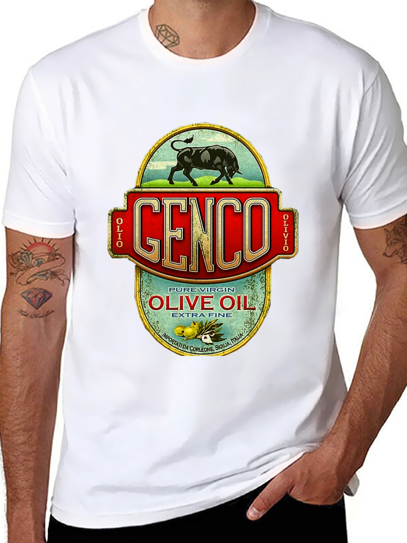 Genco Olive Oil T-Shirt - Godfather Inspired