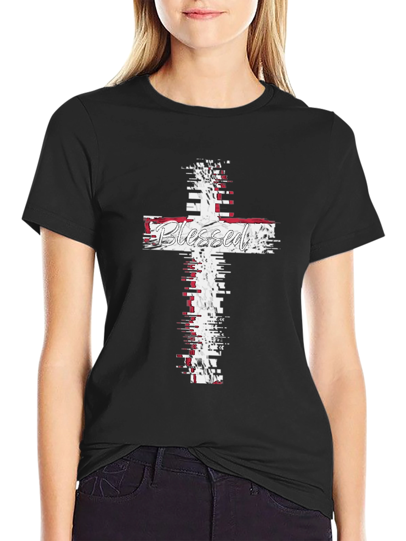 Blessed Cross Graphic T-Shirt - Christian Faith Apparel