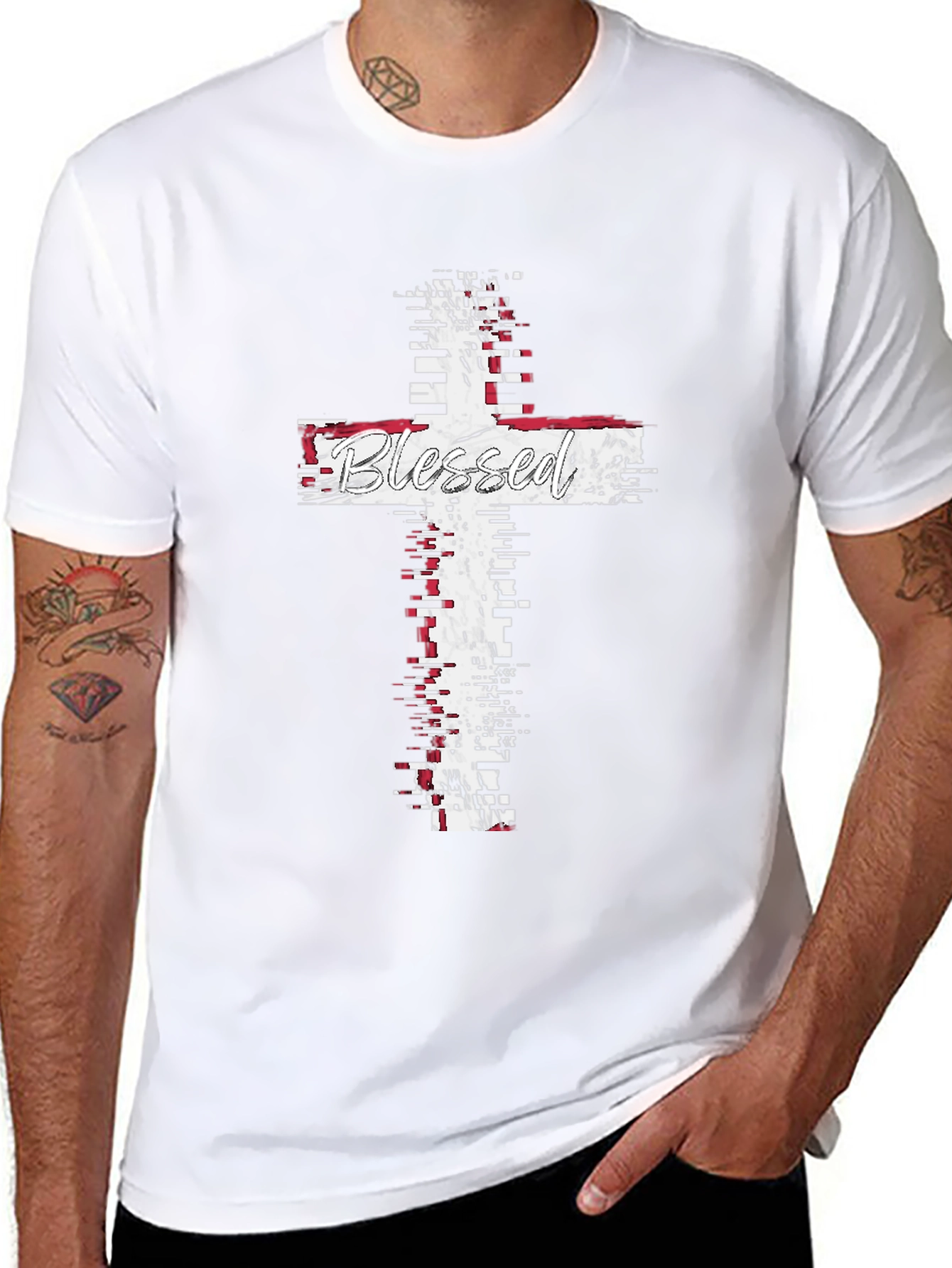 Blessed Cross Graphic T-Shirt - Christian Faith Apparel