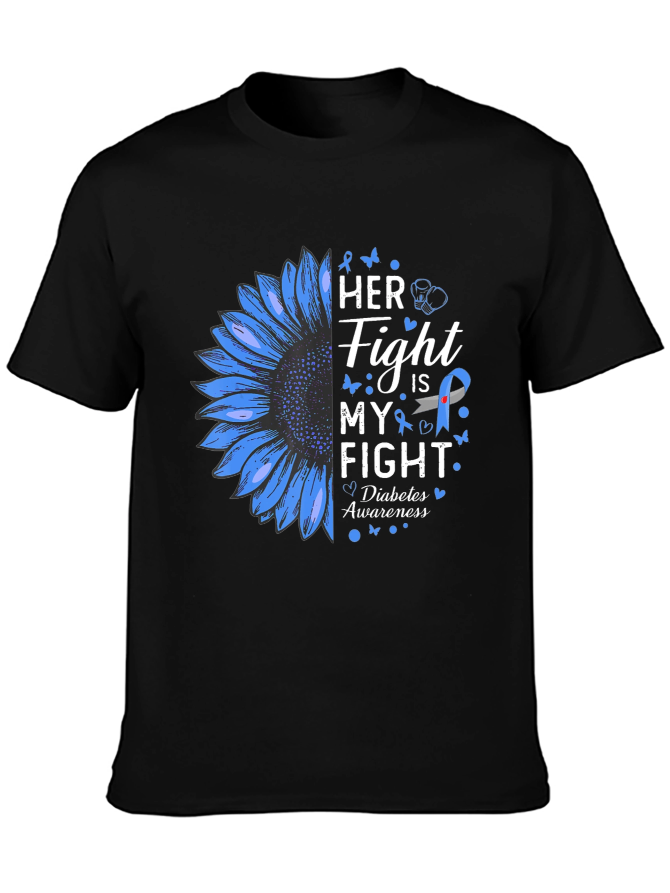 Diabetes Awareness T-Shirt - Her Fight is My Fight