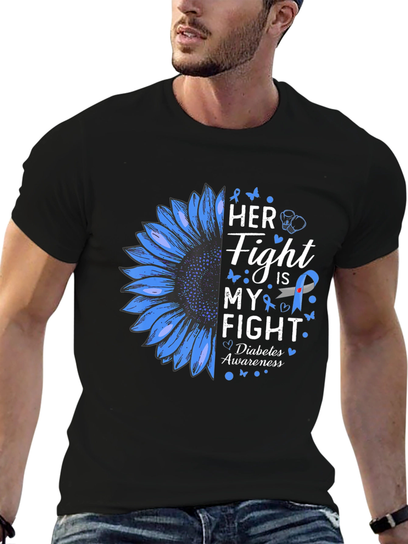 Diabetes Awareness T-Shirt - Her Fight is My Fight