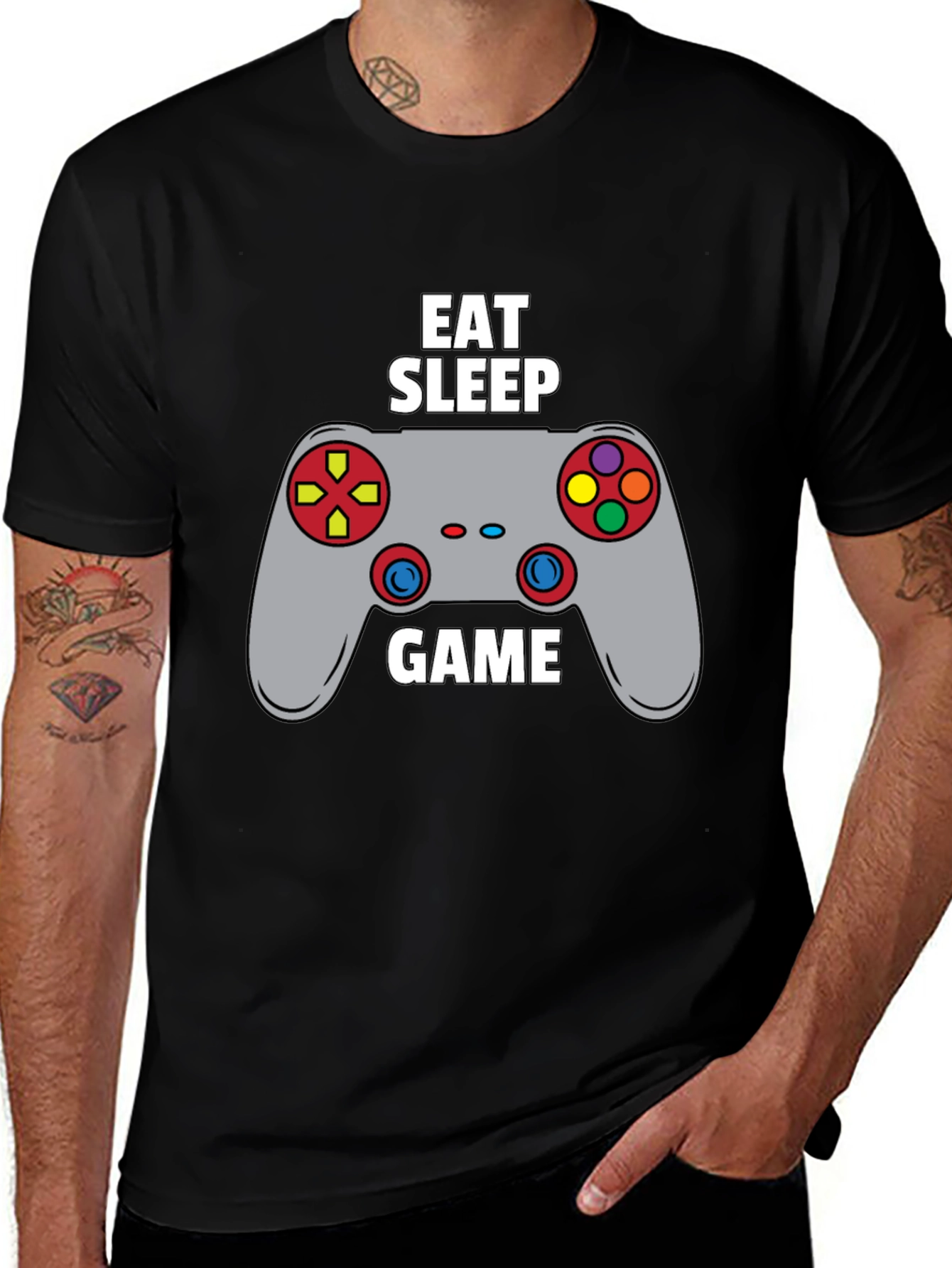 Eat Sleep Game Black T-Shirt | Gamer Life Style