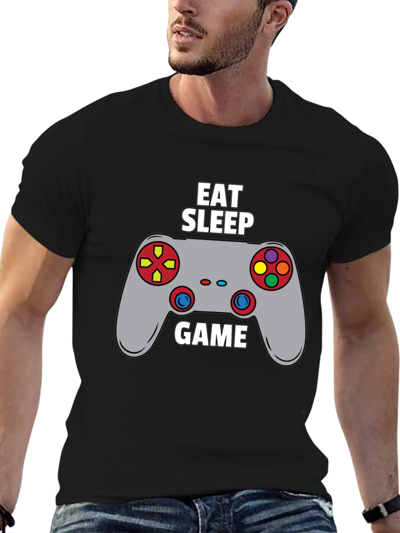 Eat Sleep Game Black T-Shirt | Gamer Life Style