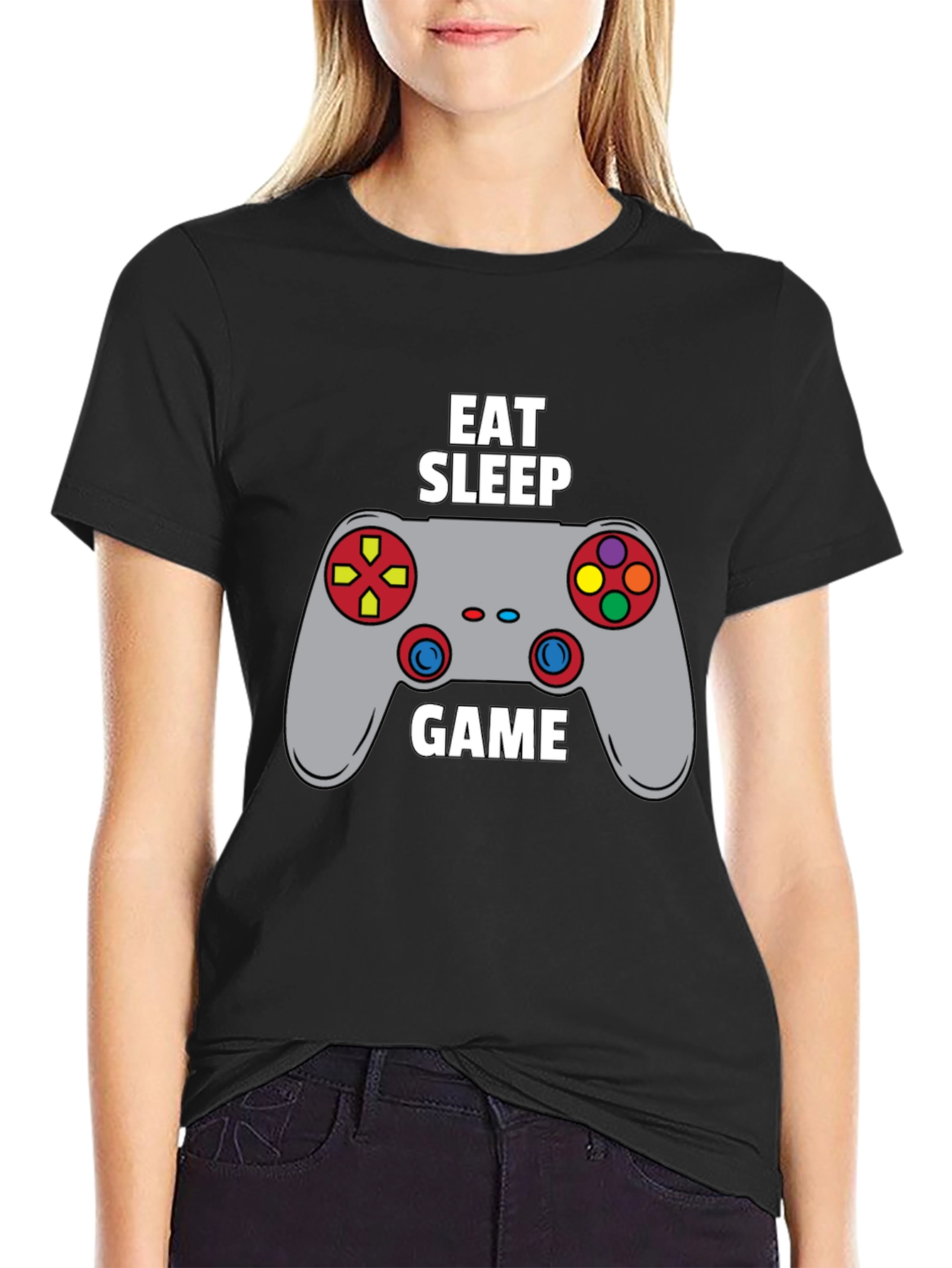 Eat Sleep Game Black T-Shirt | Gamer Life Style