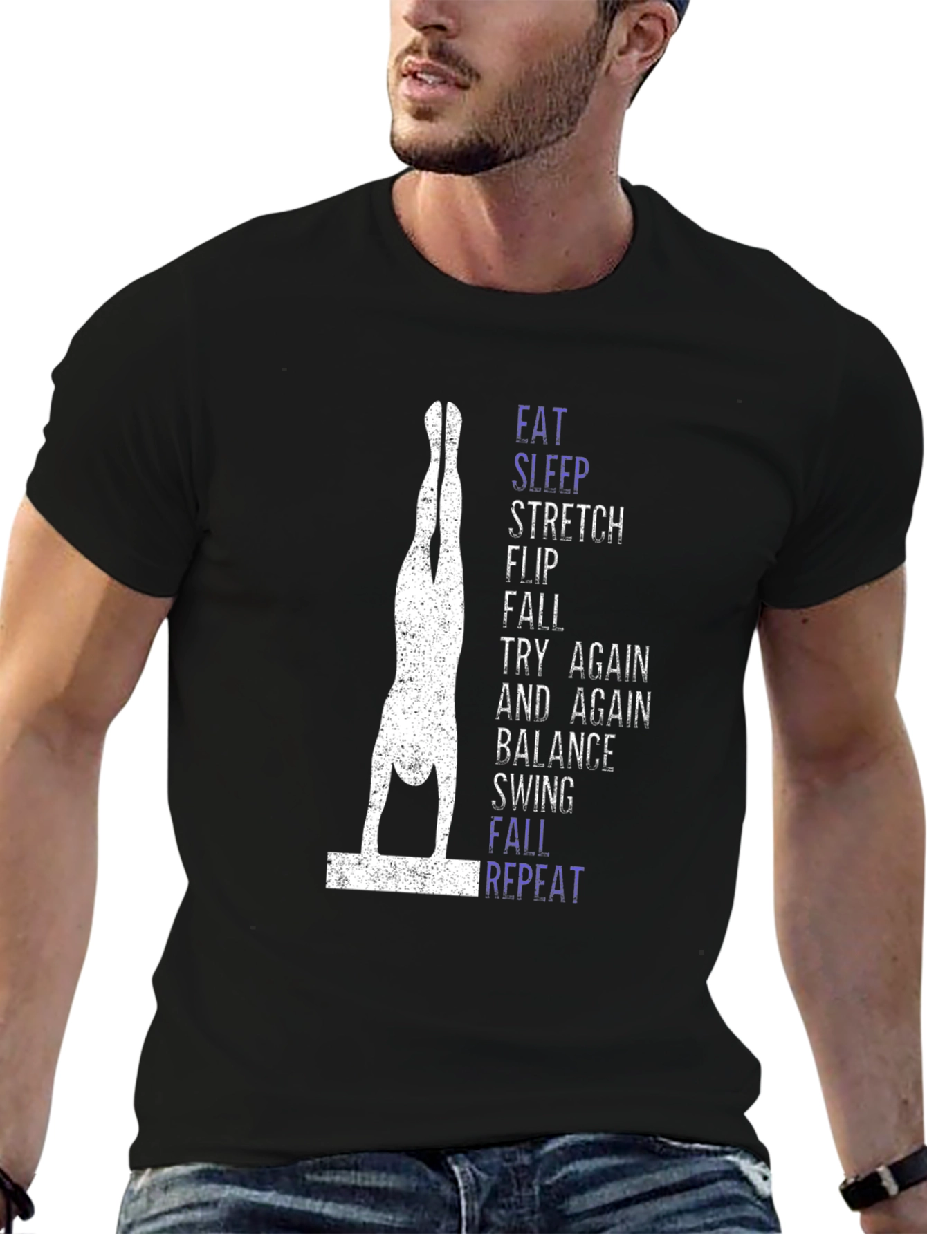 Gymnastics Balance T-Shirt - Eat Sleep Stretch