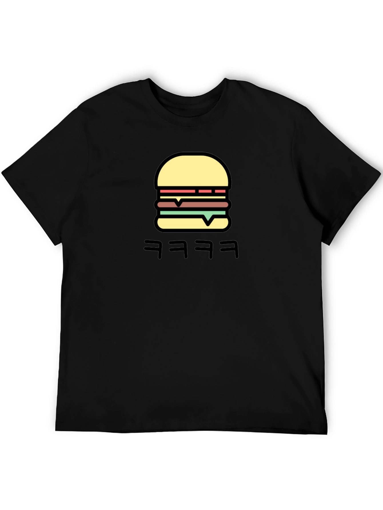 Burger Graphic Black T-Shirt - Funny Streetwear