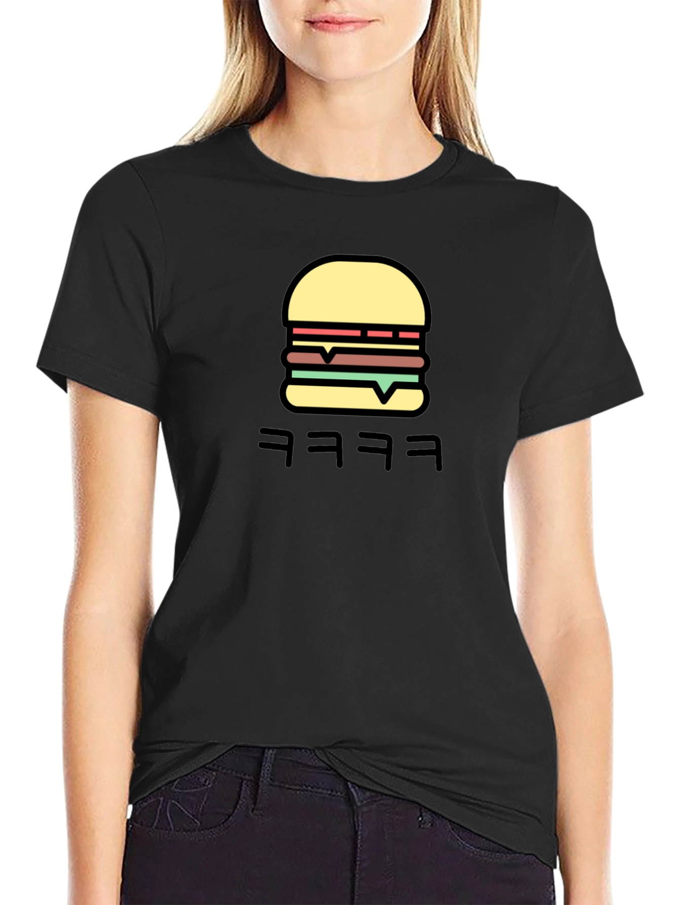 Burger Graphic Black T-Shirt - Funny Streetwear