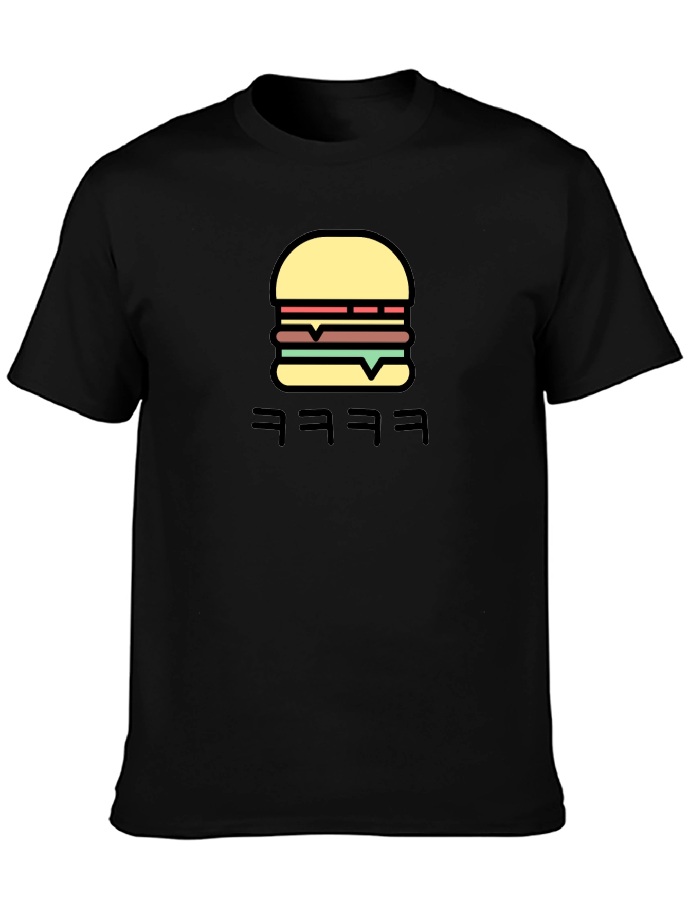 Burger Graphic Black T-Shirt - Funny Streetwear