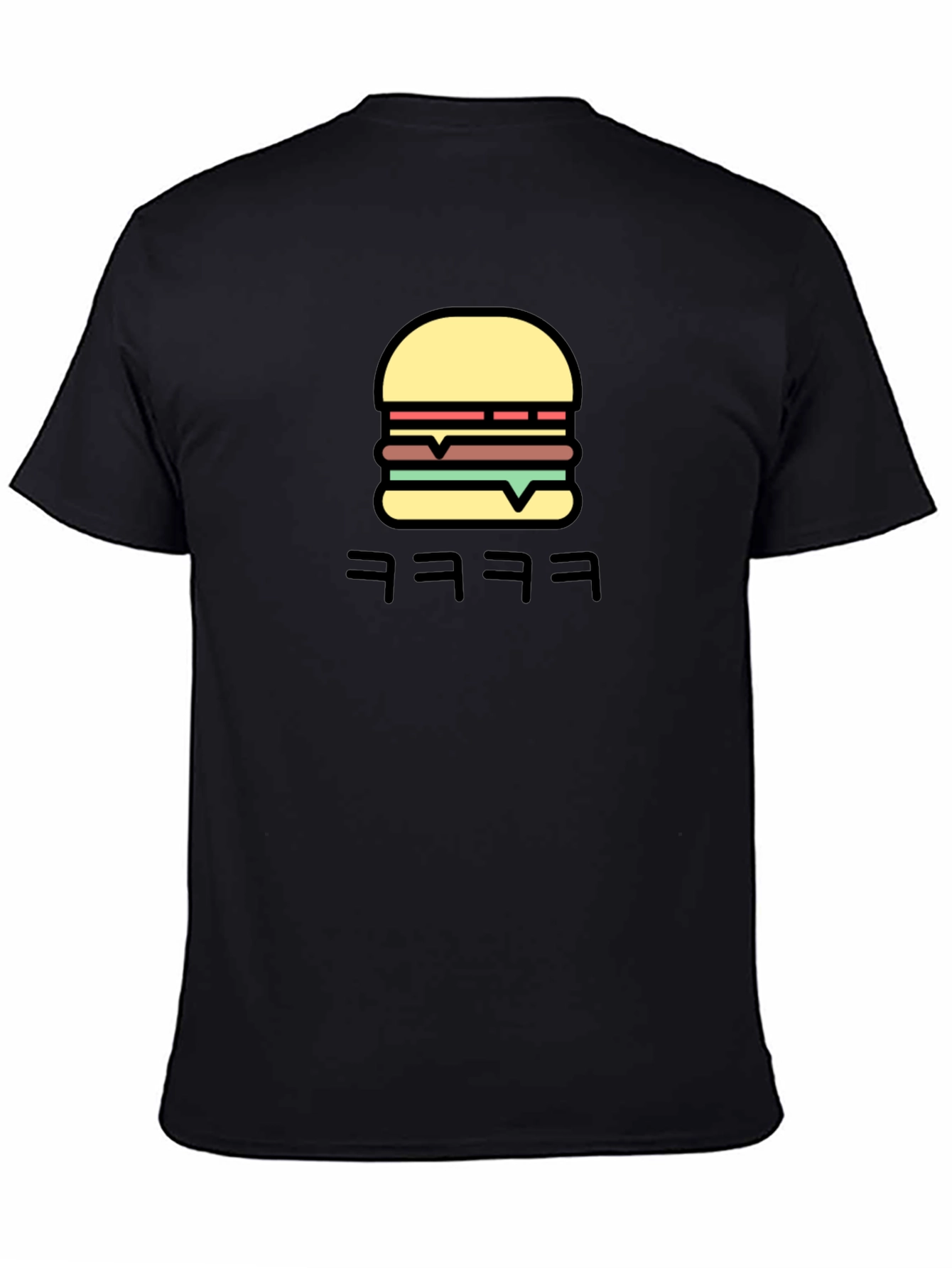 Burger Graphic Black T-Shirt - Funny Streetwear