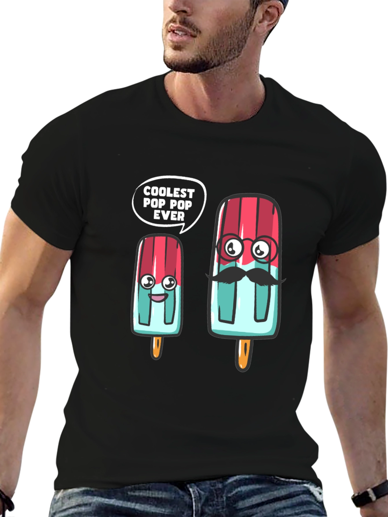 Coolest Pop Pop Ever Black T-Shirt