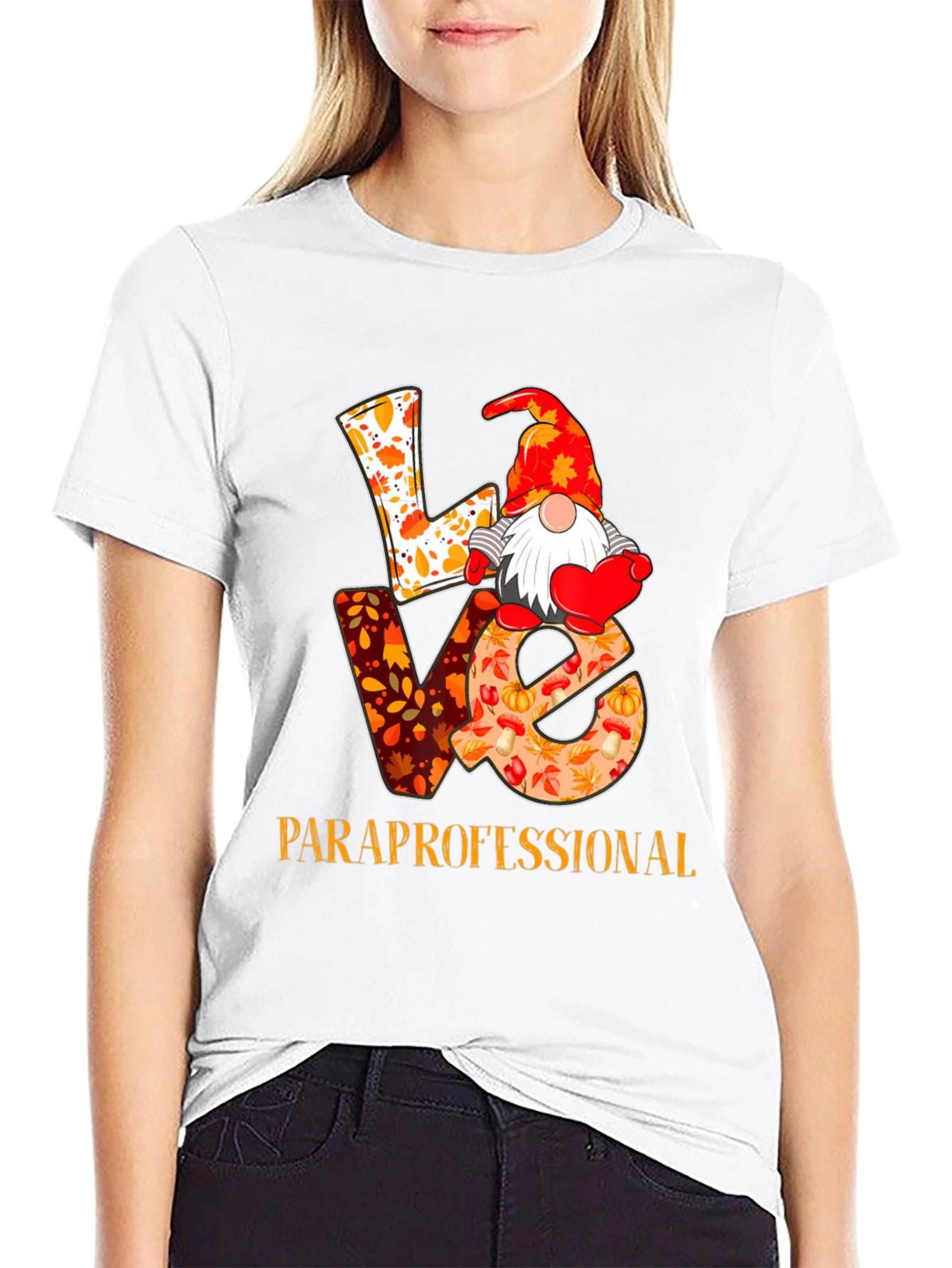 Love Paraprofessional T-Shirt - Fall Gnome Design
