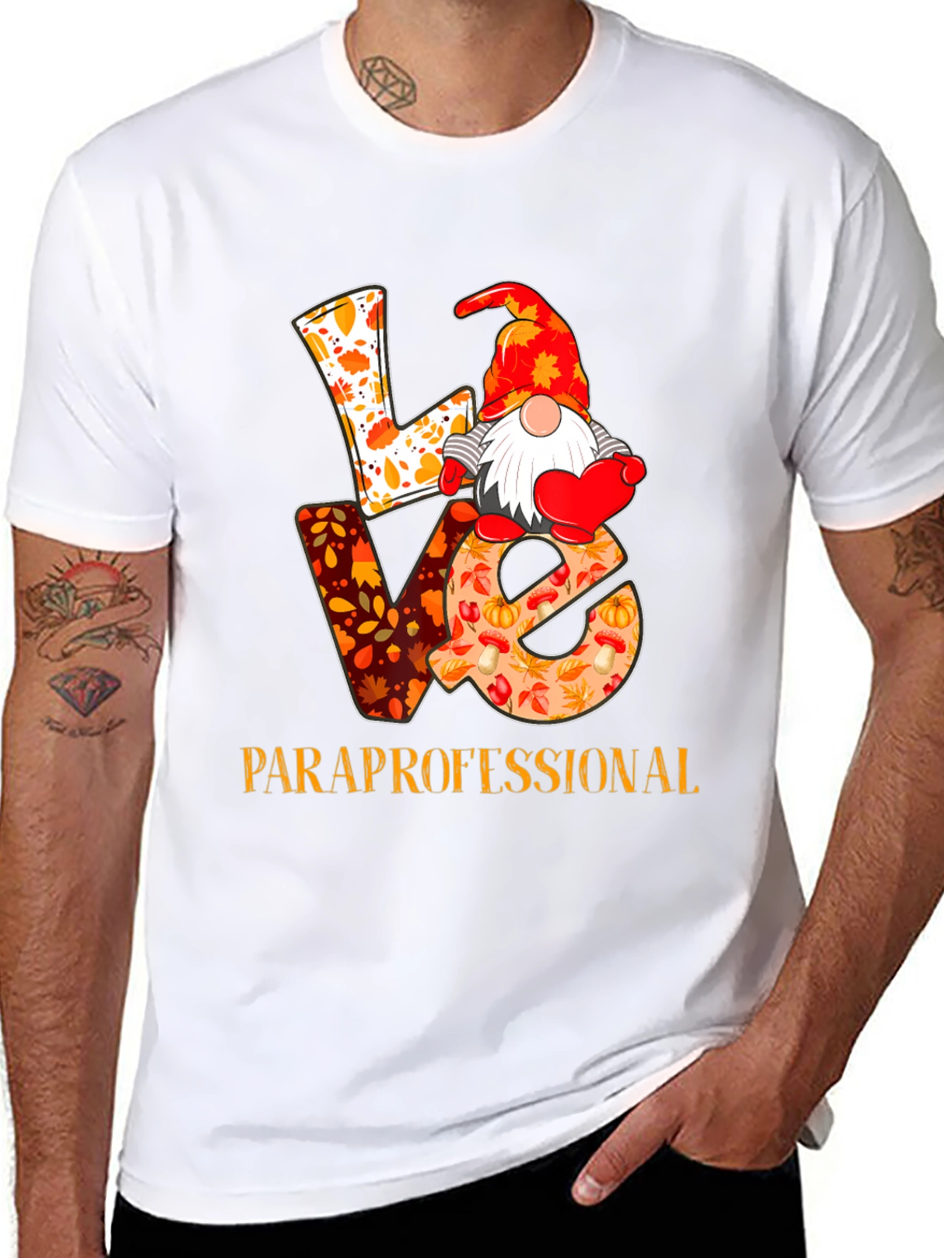 Love Paraprofessional T-Shirt - Fall Gnome Design