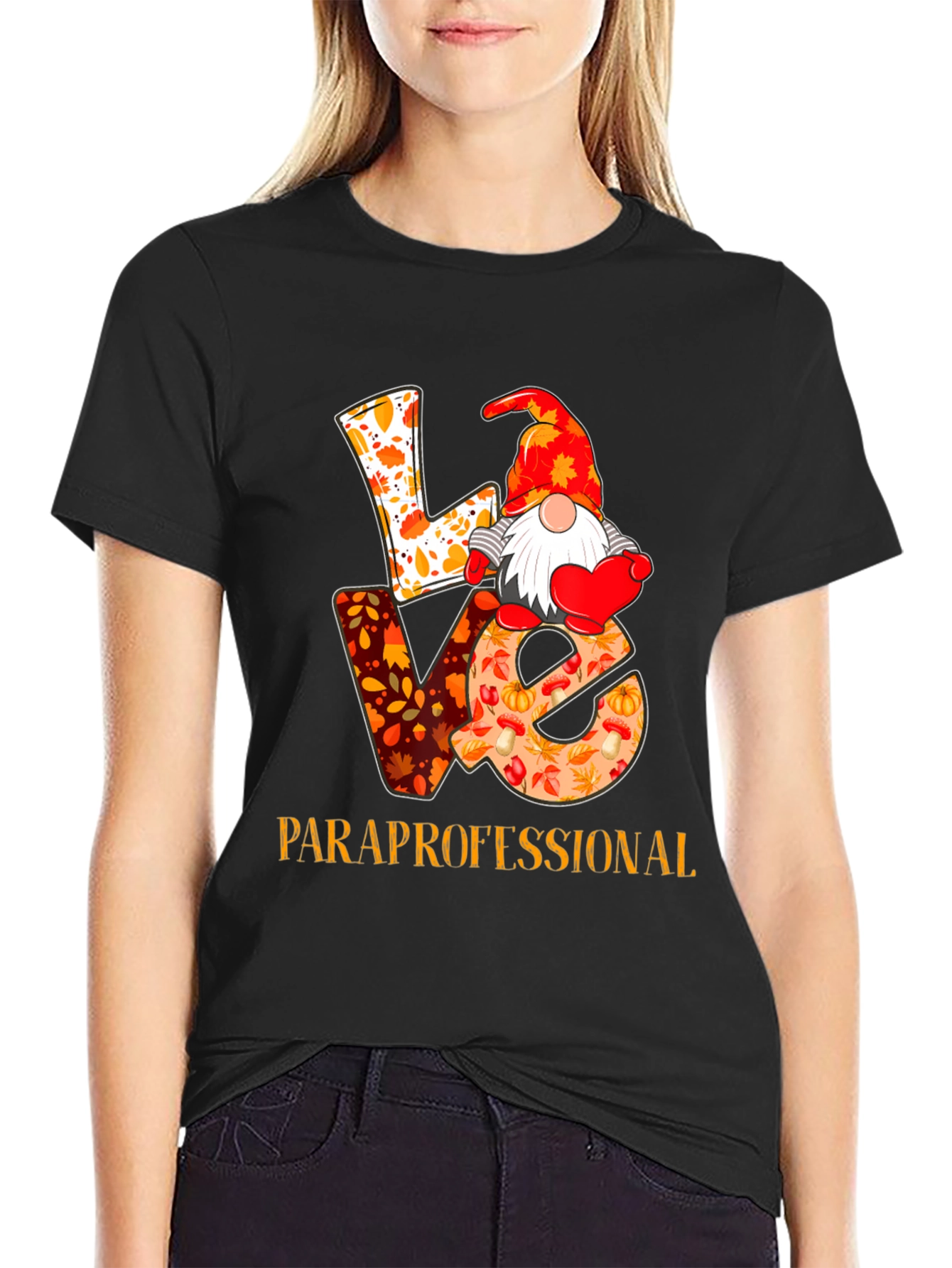Love Paraprofessional T-Shirt - Fall Gnome Design