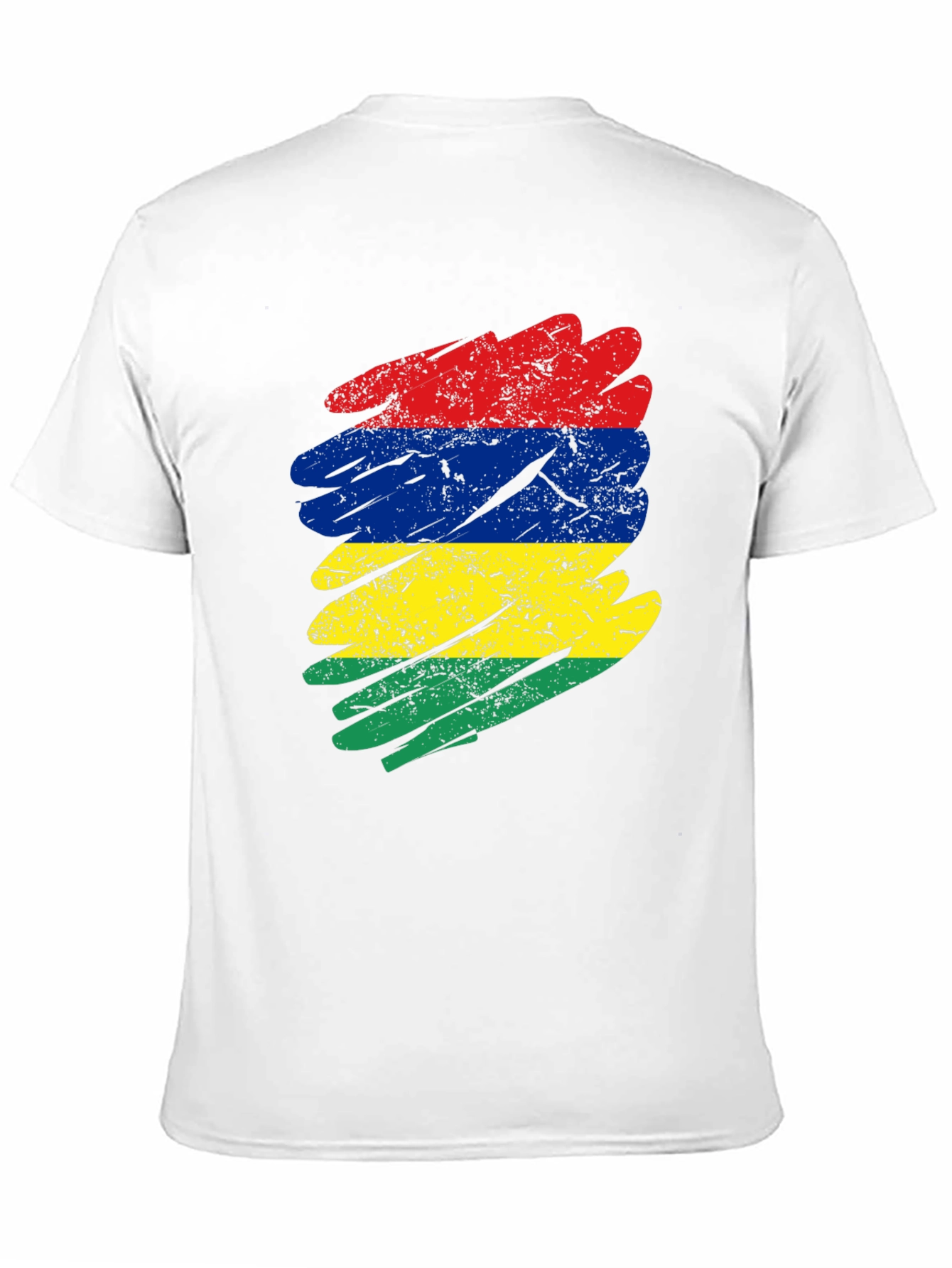 Mauritius Flag Brush Stroke Graphic T-Shirt
