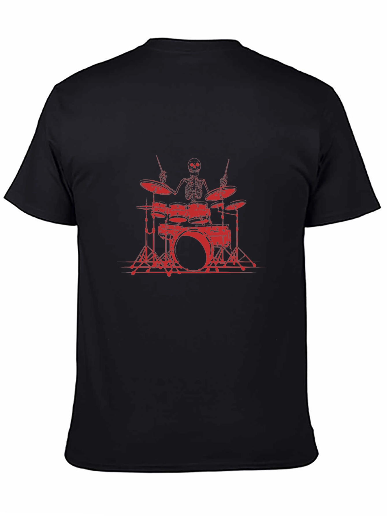 Skeleton Drummer Black Graphic Tee