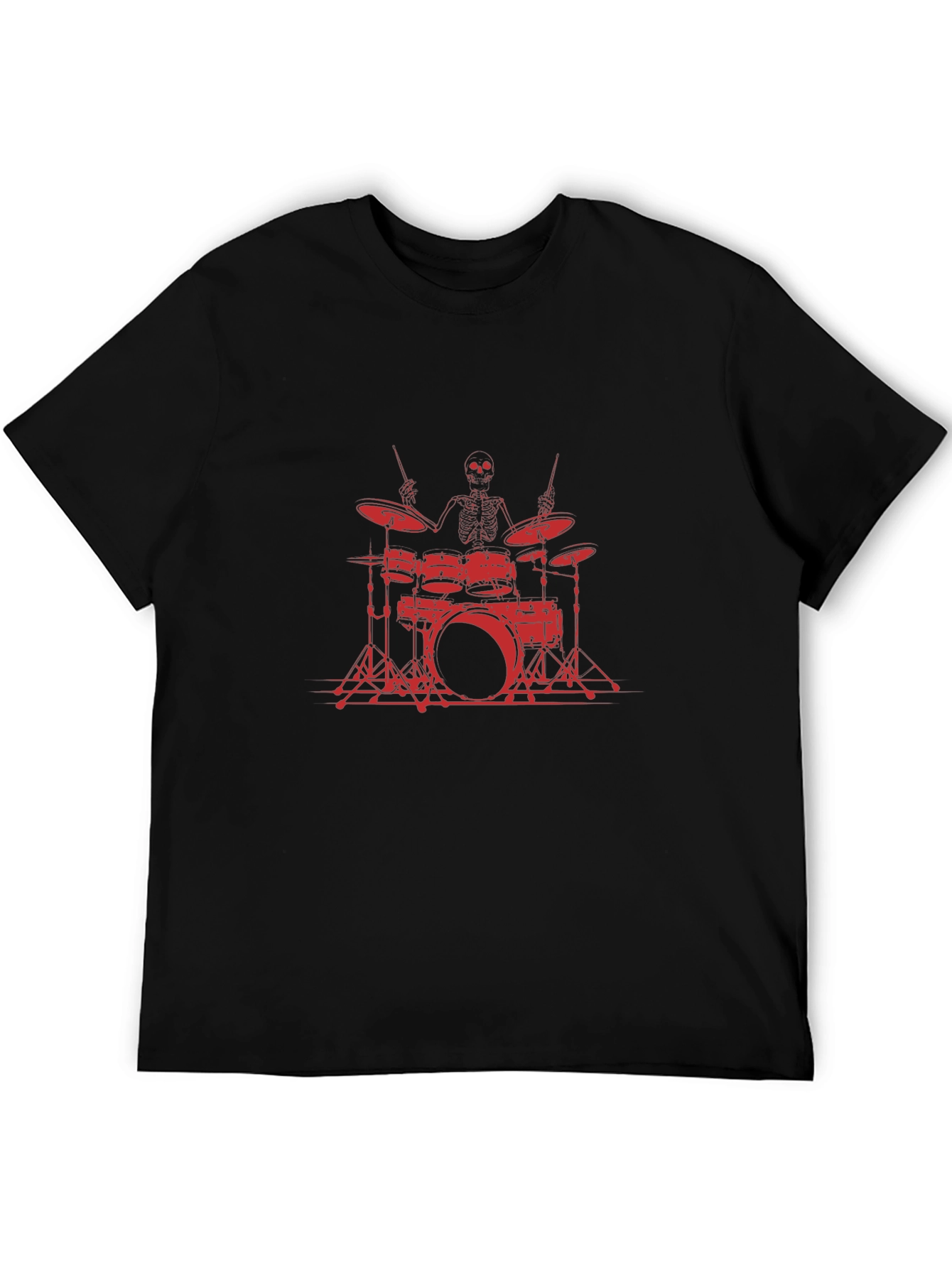 Skeleton Drummer Black Graphic Tee
