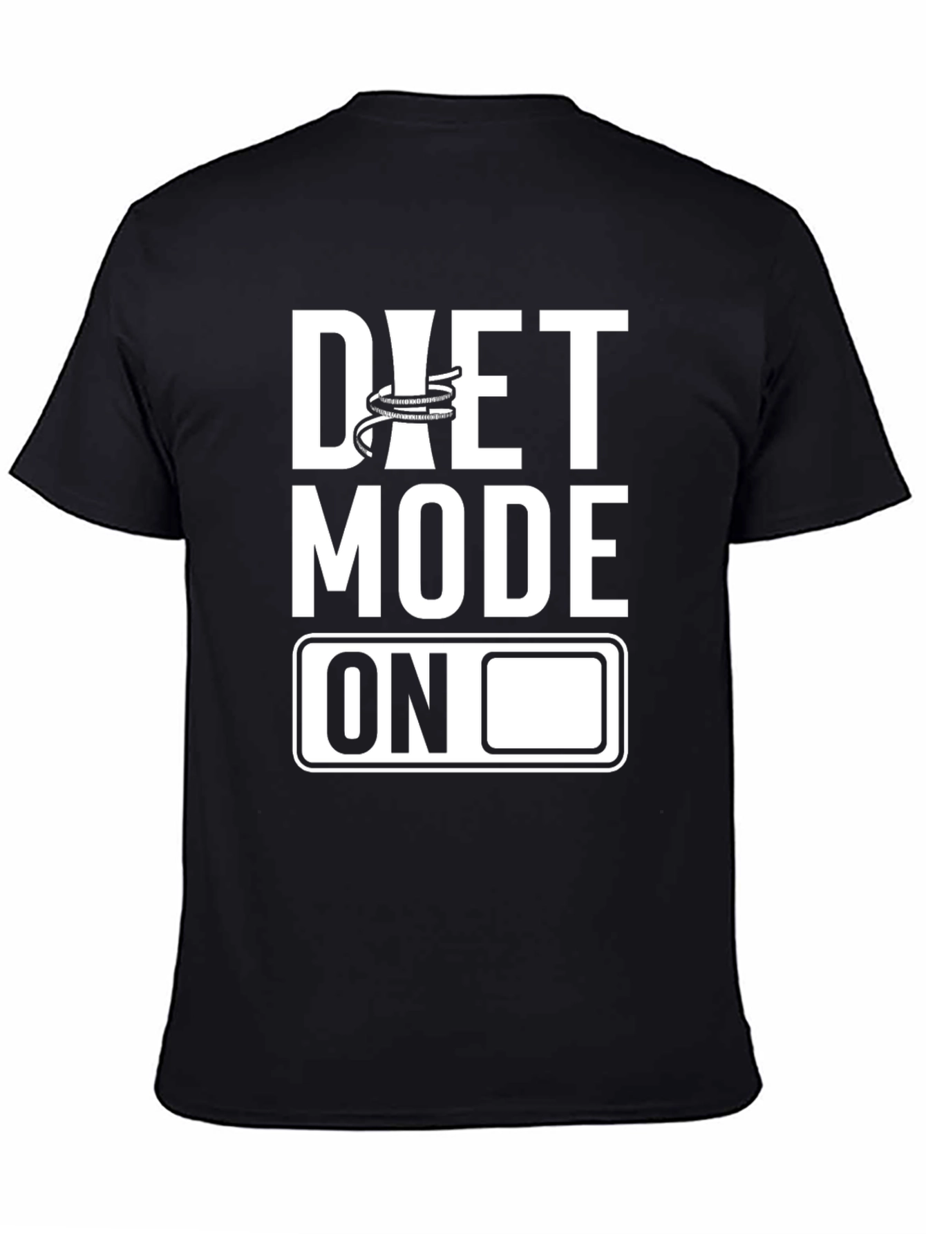 Diet Mode On Graphic Tee - Black Cotton T-Shirt