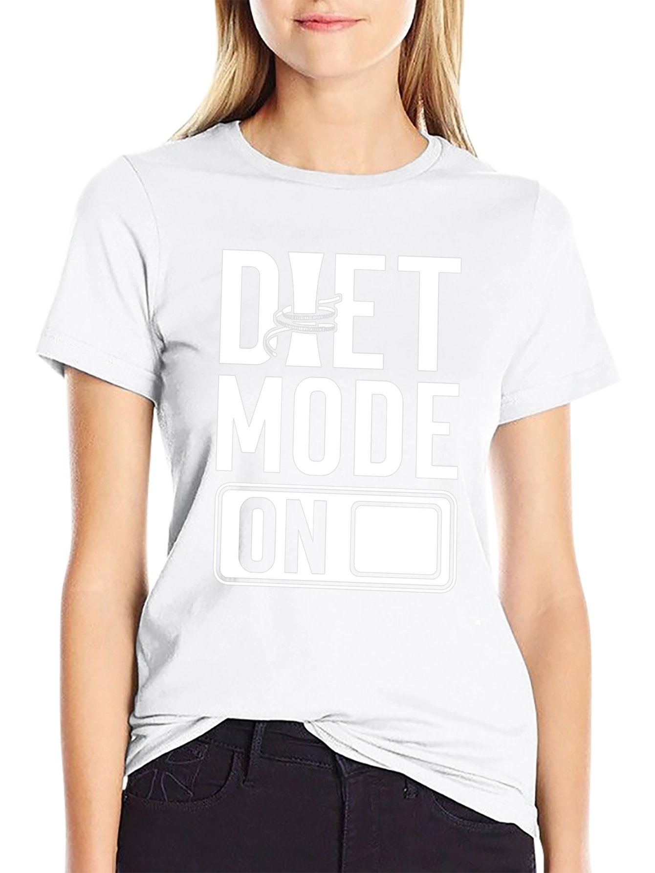 Diet Mode On Graphic Tee - Black Cotton T-Shirt