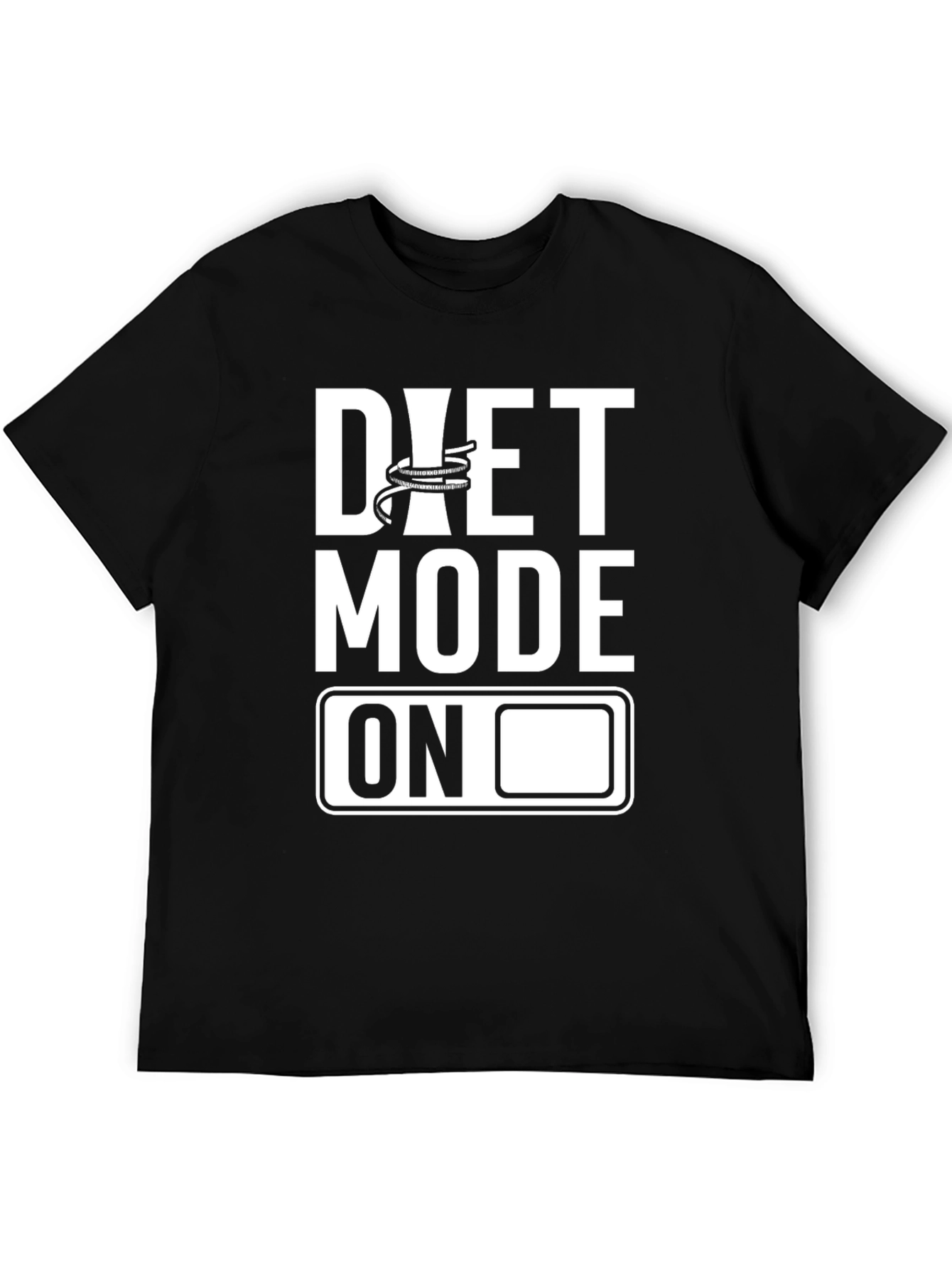 Diet Mode On Graphic Tee - Black Cotton T-Shirt