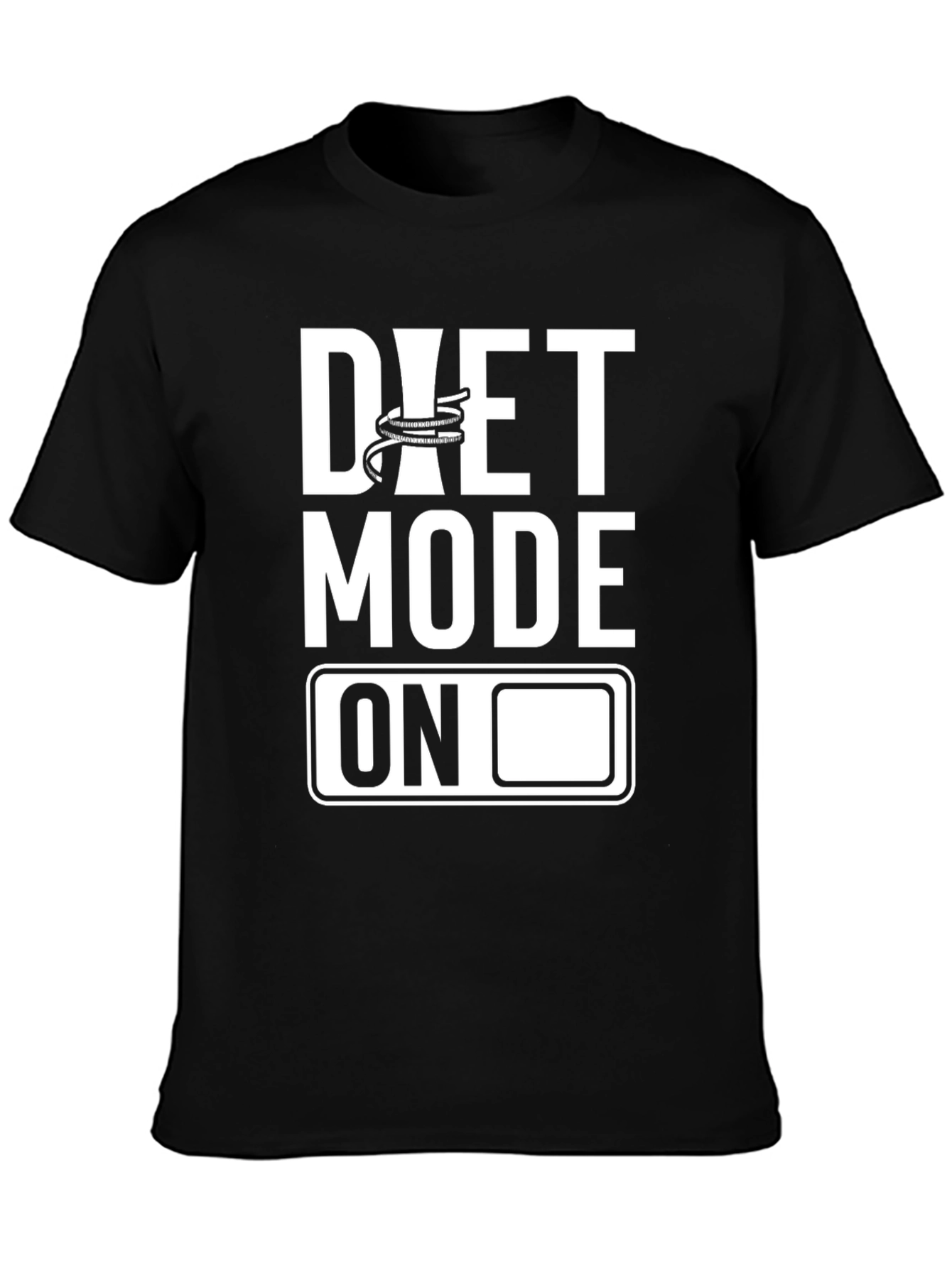 Diet Mode On Graphic Tee - Black Cotton T-Shirt
