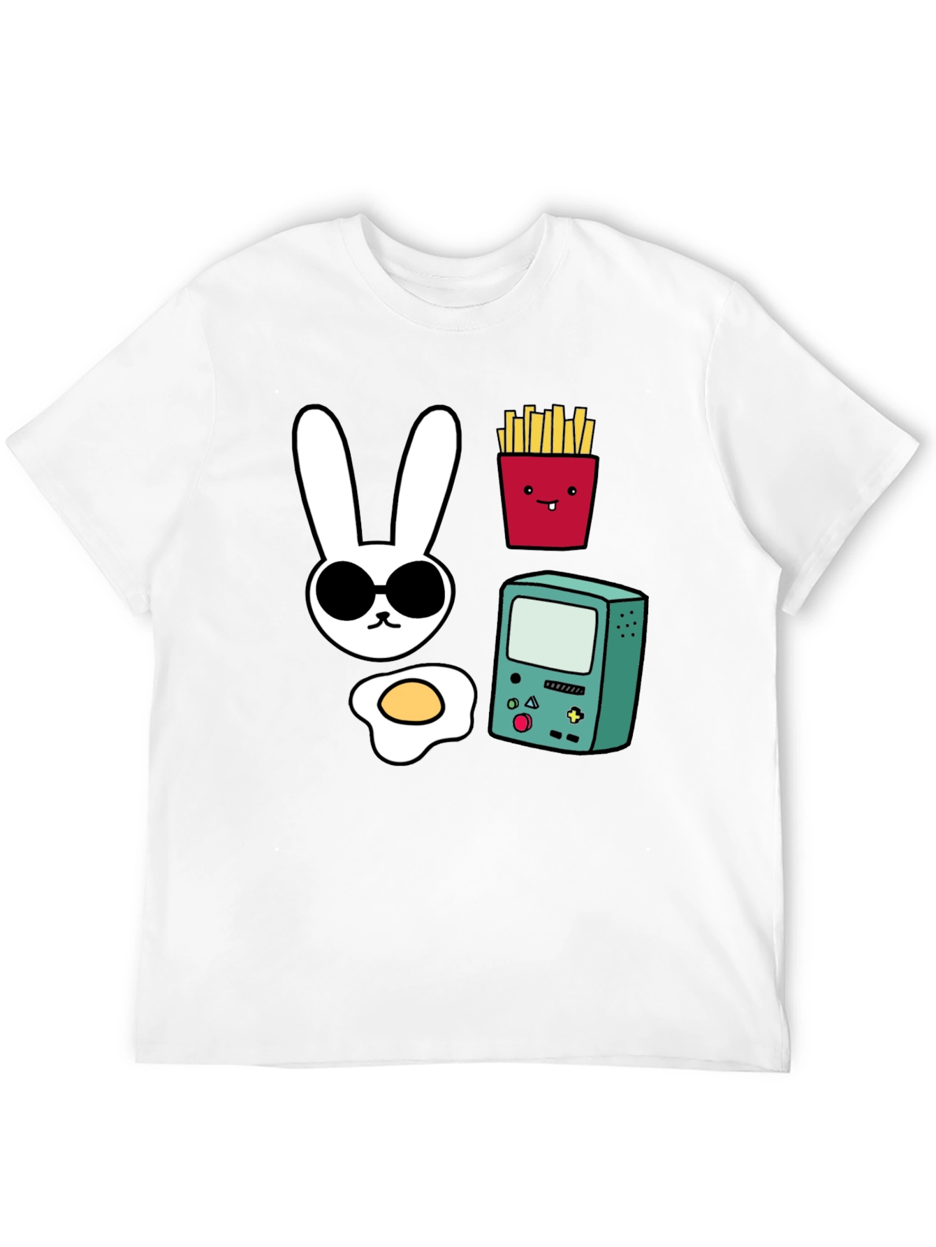 Funny Graphic Tee - Bunny Fries Game Egg