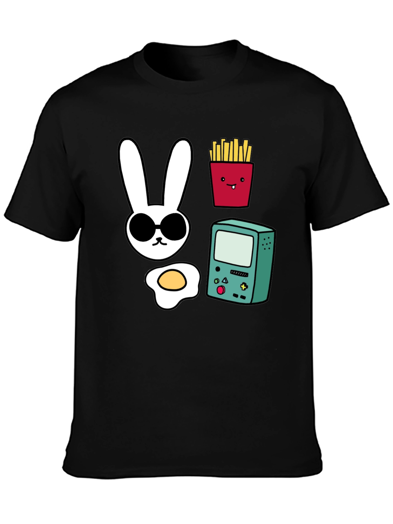 Funny Graphic Tee - Bunny Fries Game Egg