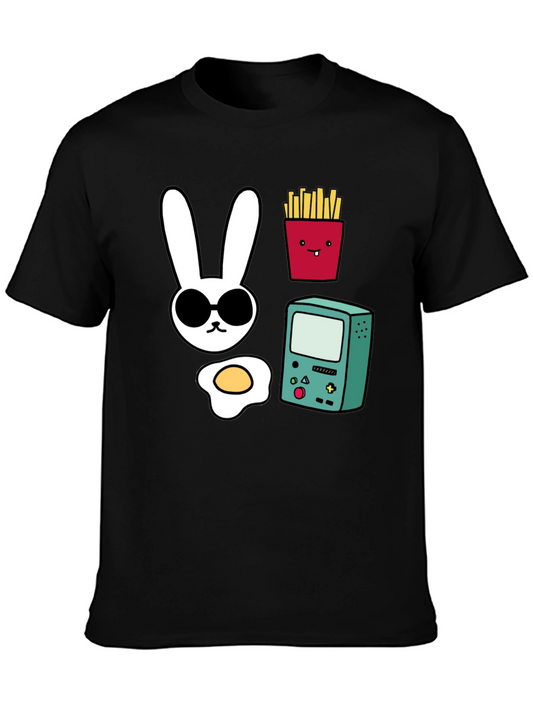 Funny Graphic Tee - Bunny Fries Game Egg