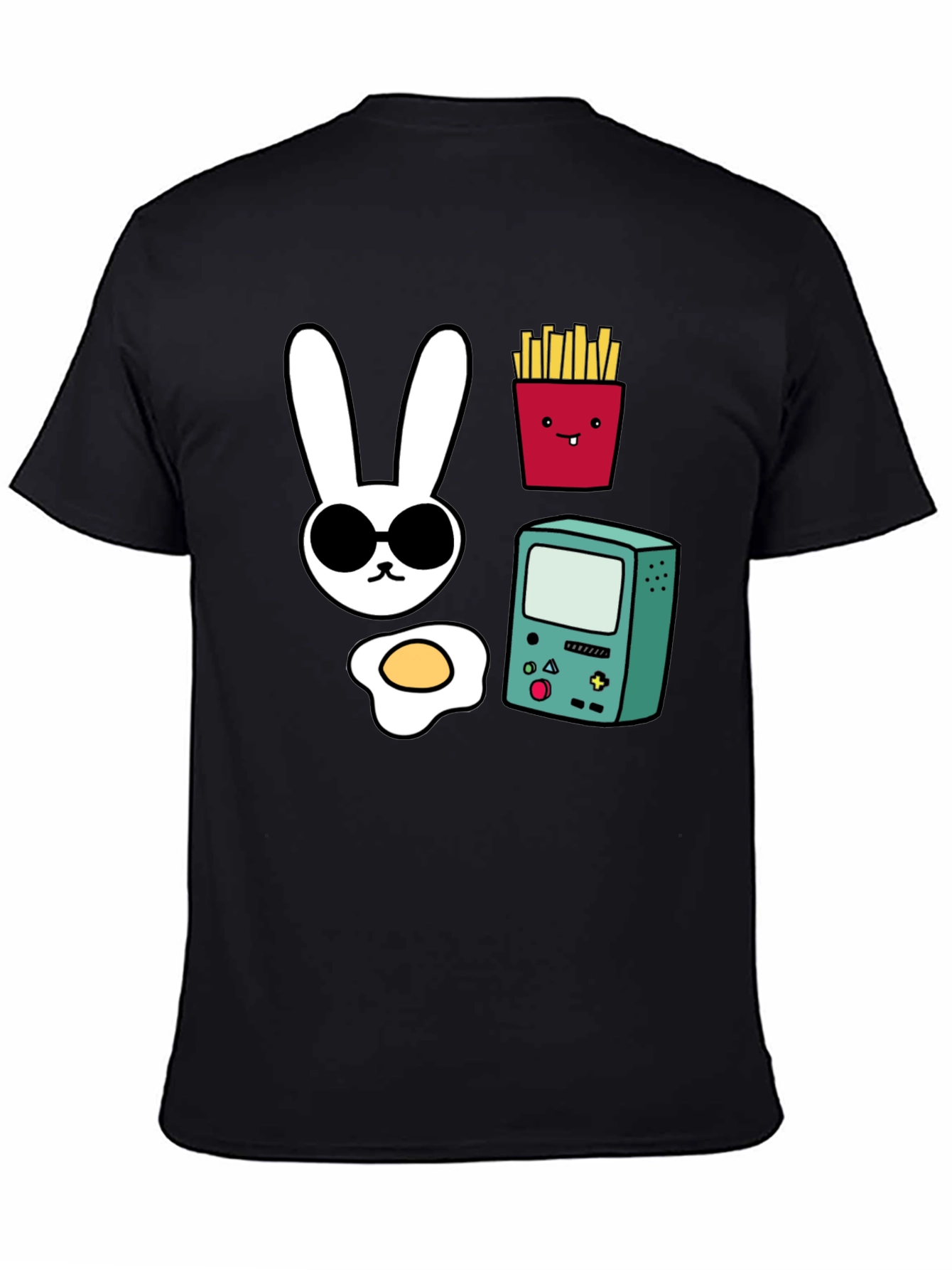 Funny Graphic Tee - Bunny Fries Game Egg