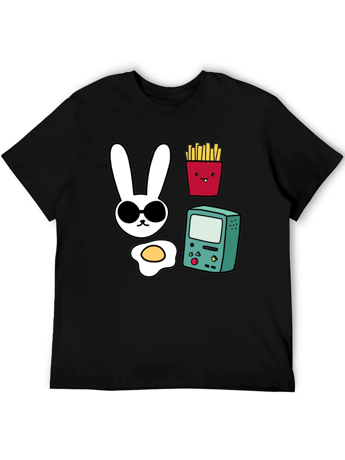 Funny Graphic Tee - Bunny Fries Game Egg
