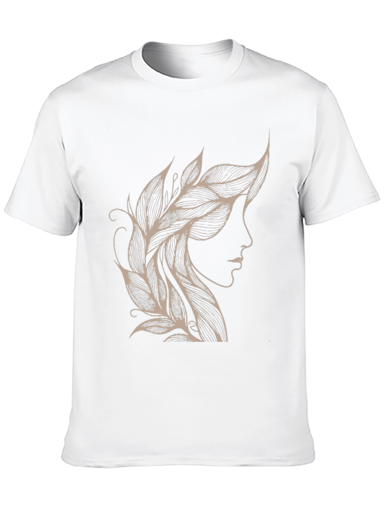 Leaf Hairline Graphic Tee - Stylish Black T-Shirt