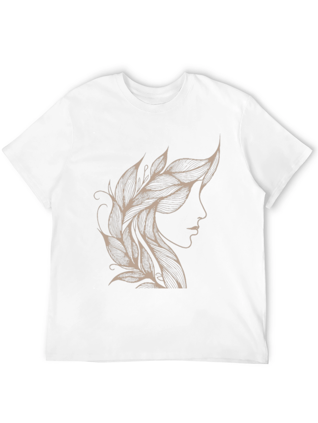 Leaf Hairline Graphic Tee - Stylish Black T-Shirt