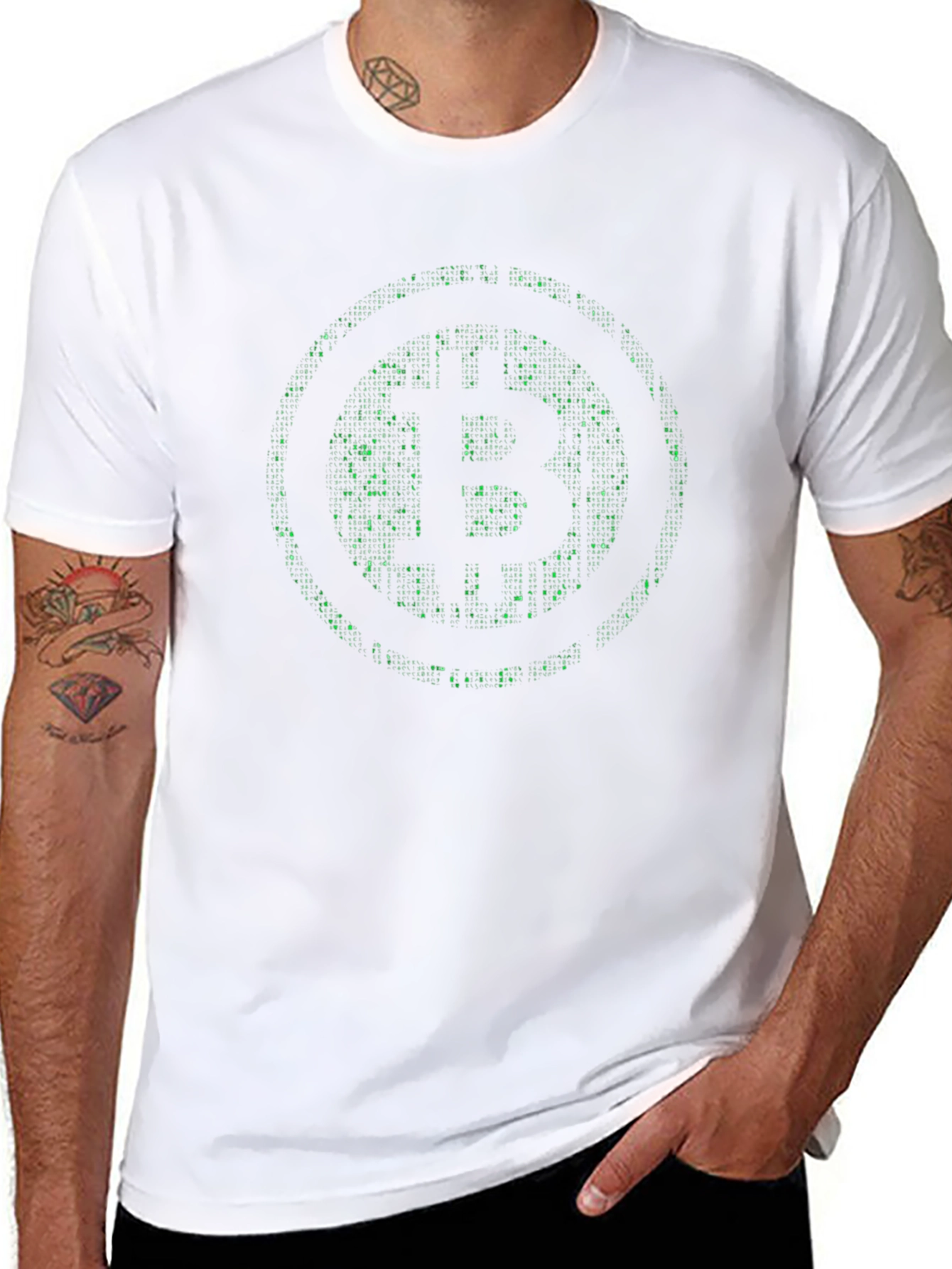 Bitcoin Matrix Style T-Shirt - Crypto Fashion