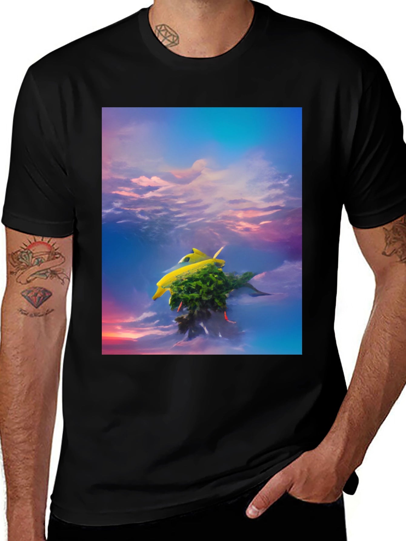 Surreal Banana Fish T-Shirt - Unique Art Tee