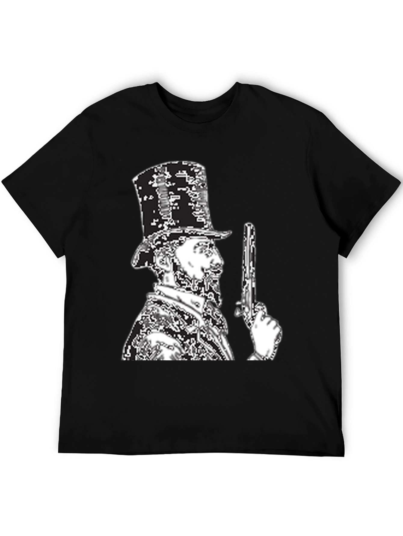 Retro Lincoln Graphic Tee - Black Cotton Blend
