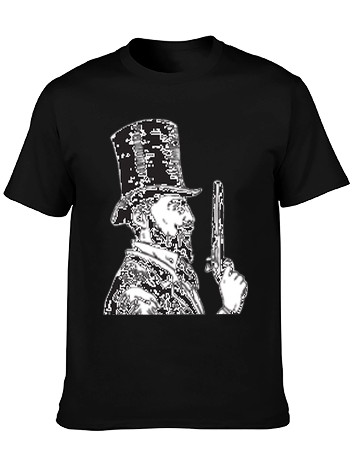 Retro Lincoln Graphic Tee - Black Cotton Blend
