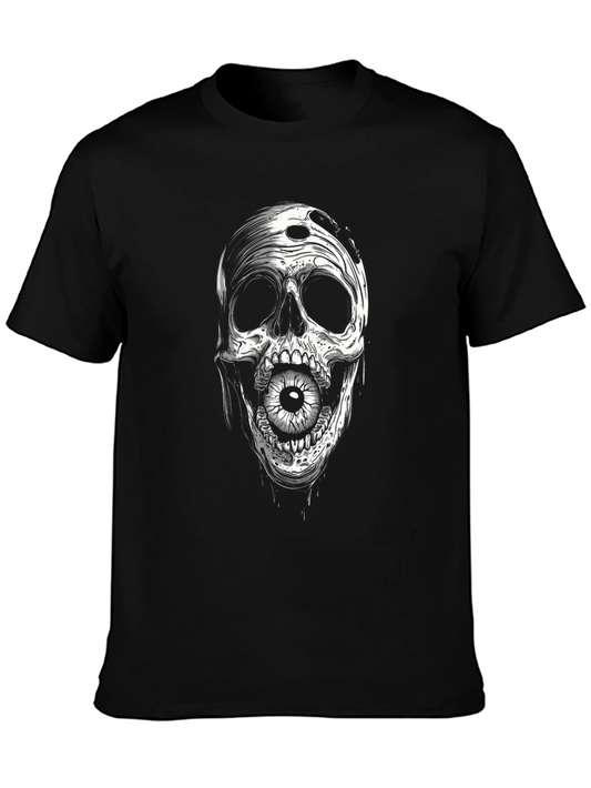 Skull & Eyeball Graphic Tee - Dark Humor Fashion