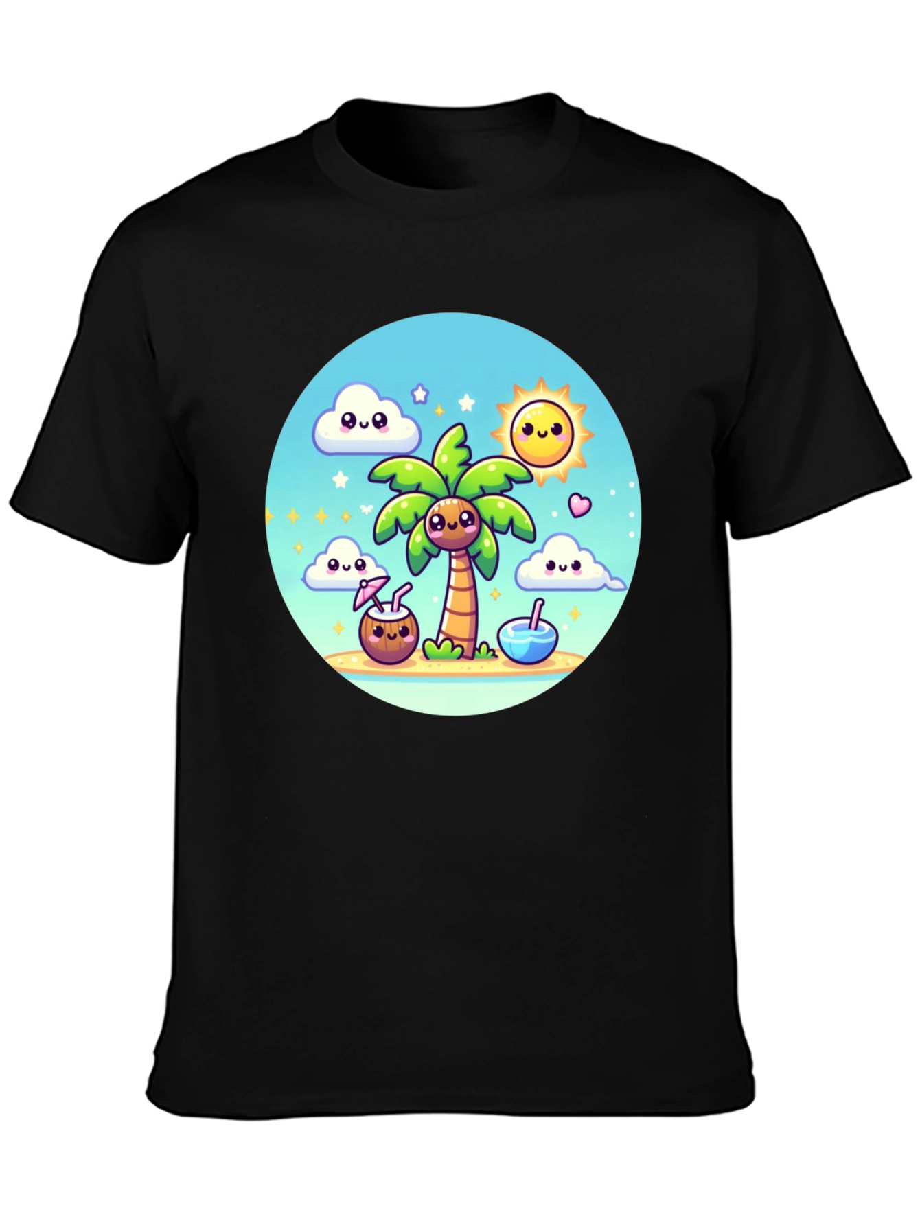 Kawaii Cartoon Beach T-Shirt - Summer Vibes!