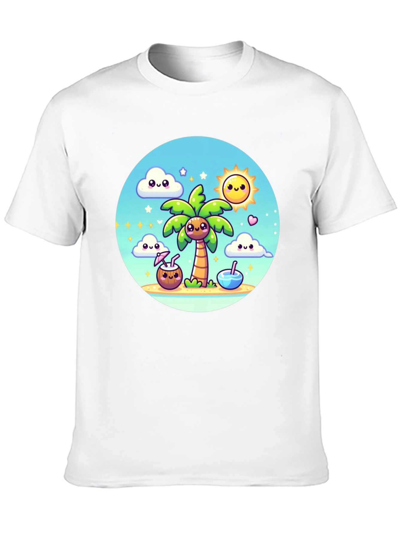 Kawaii Cartoon Beach T-Shirt - Summer Vibes!