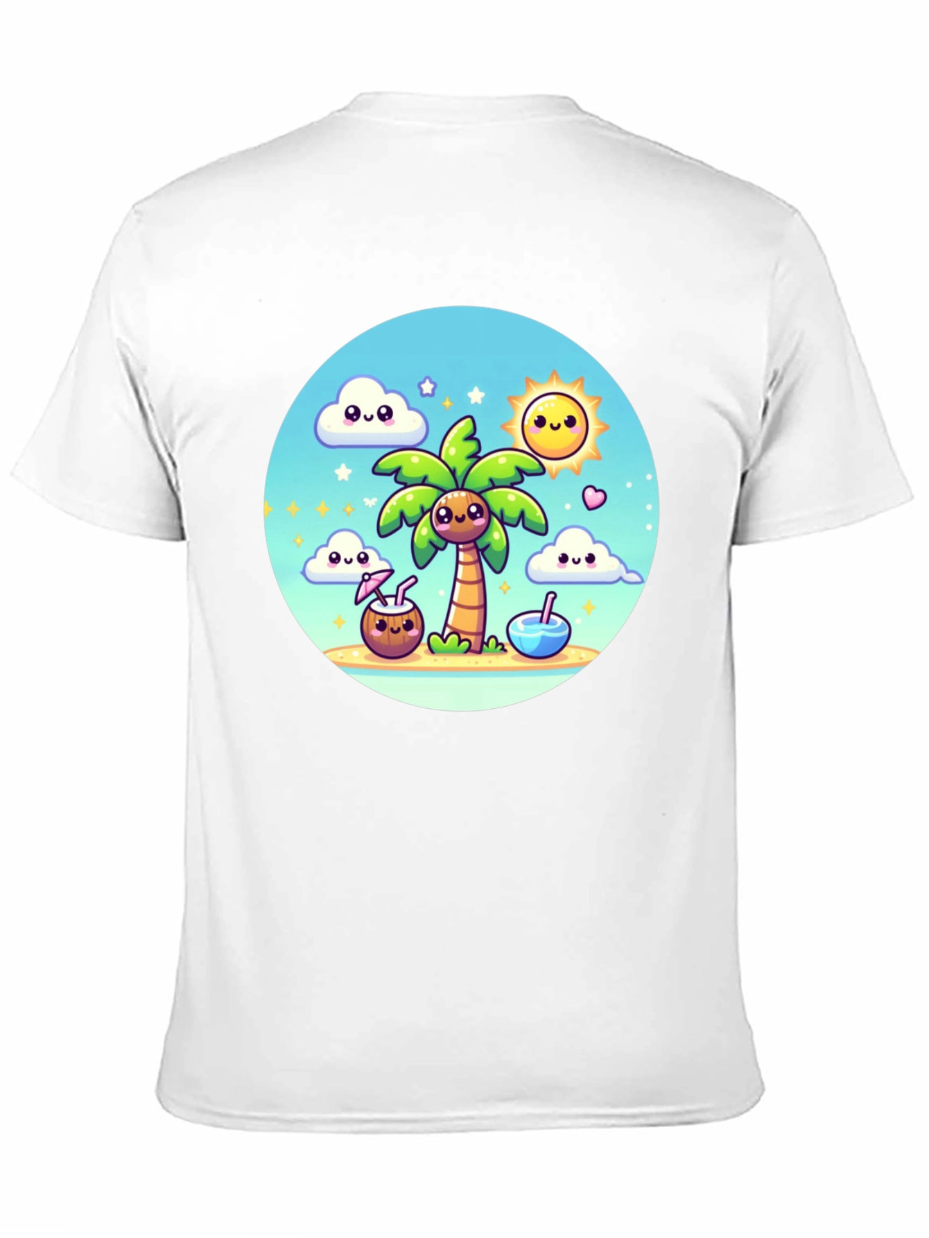 Kawaii Cartoon Beach T-Shirt - Summer Vibes!
