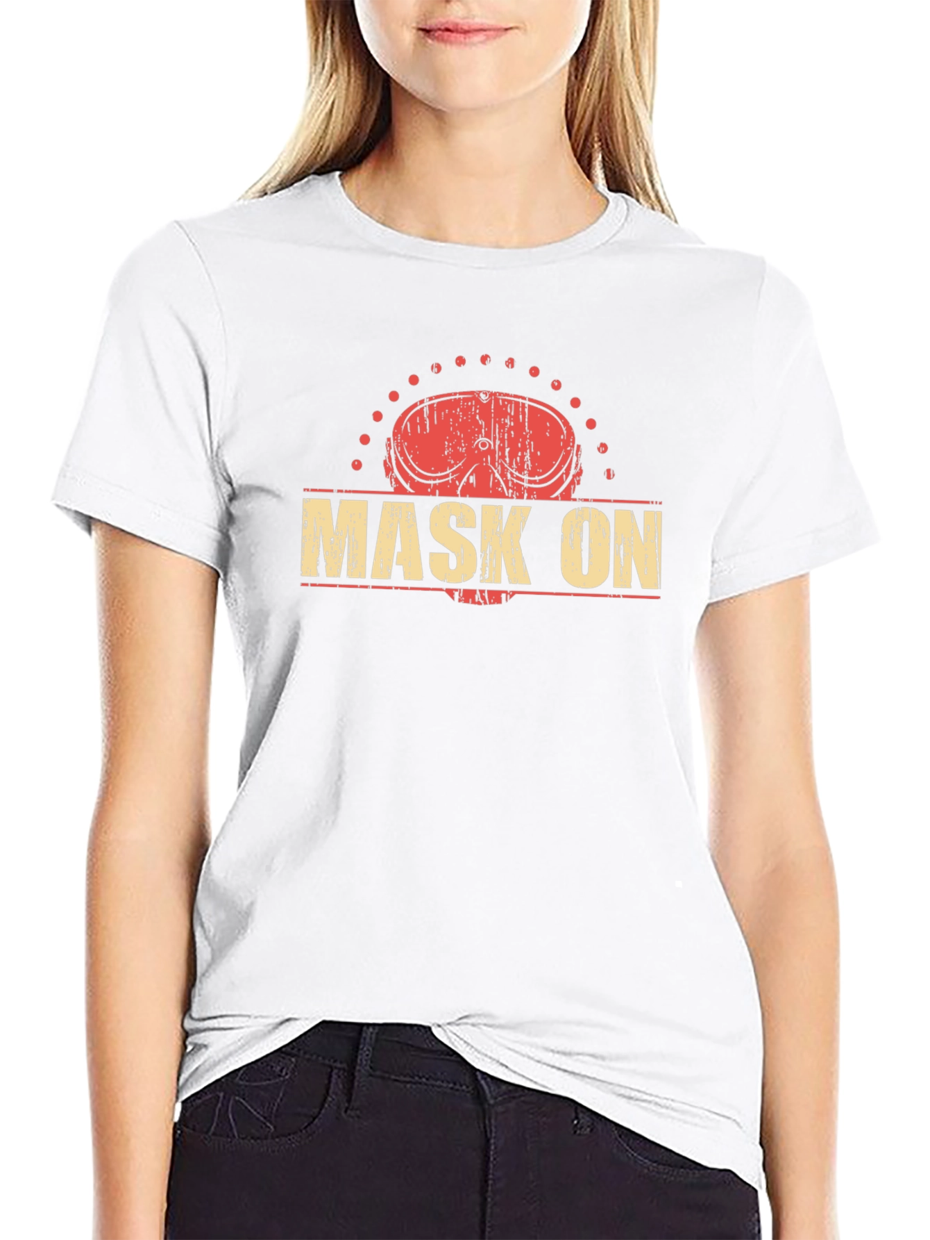 Distressed Mask On Graphic Tee