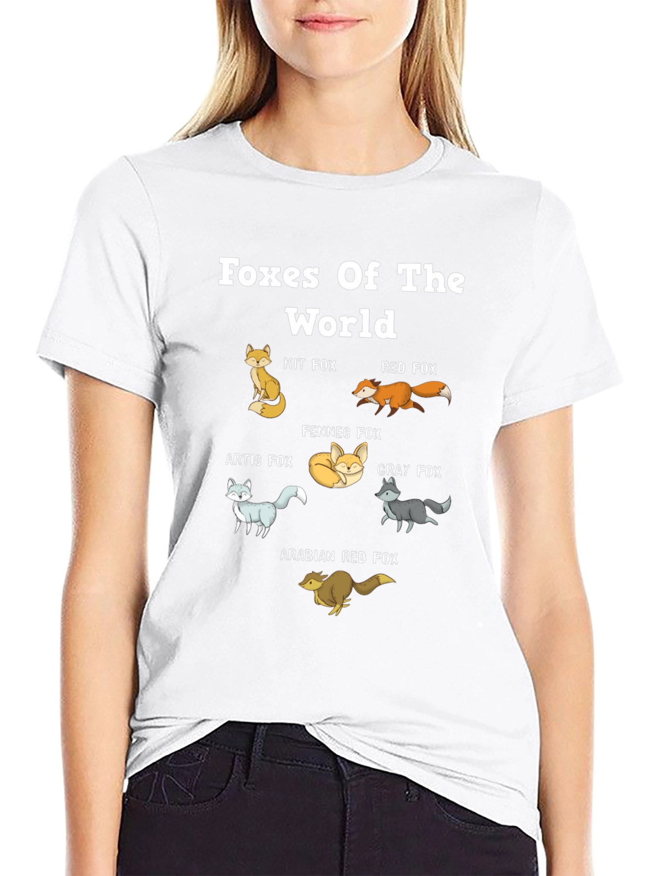 Foxes of the World Black Graphic Tee